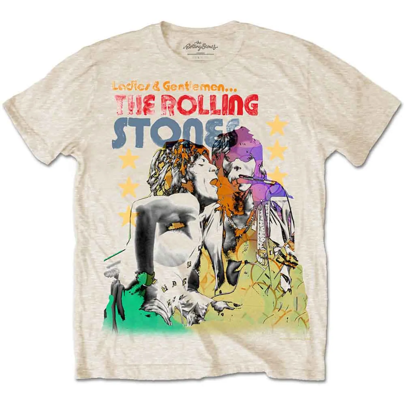The Rolling Stones T Shirt - Mick & Keith Watercolour Stars