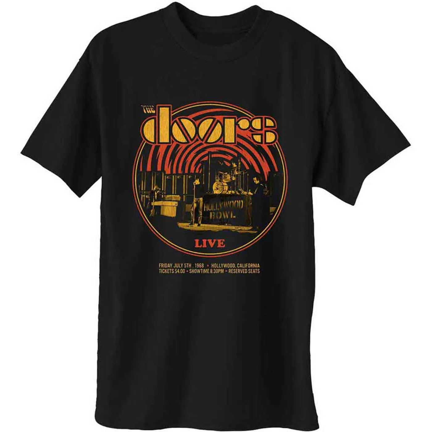 The Doors T Shirt - Live 68 Retro Circle