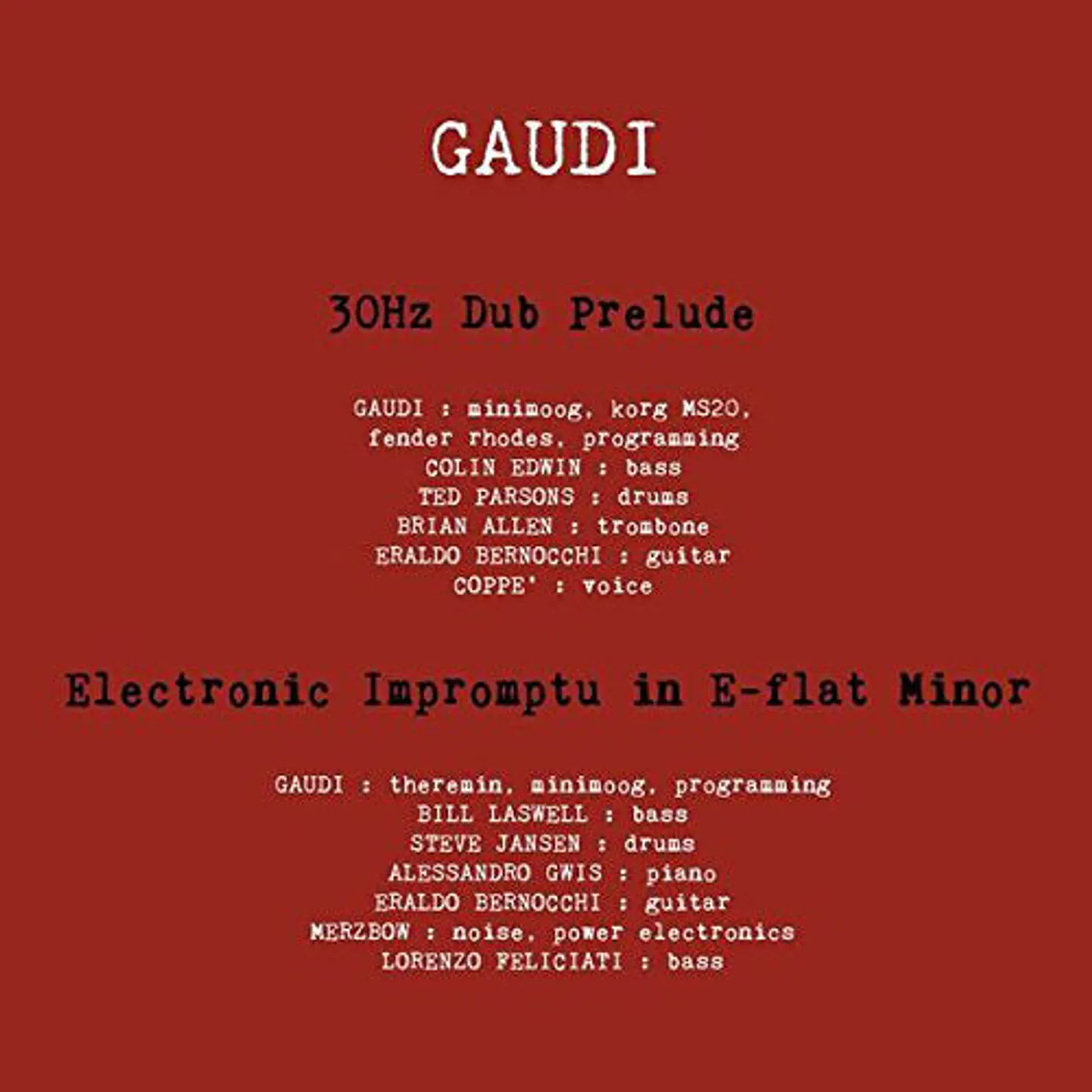 Gaudi LP - Gaudi (White Vinyl)