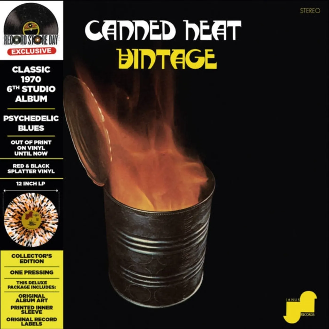 Canned Heat LP Vinyl Record - Vintage (Splatter Orange/Noir Vinyl) (Rsd 20. 23)