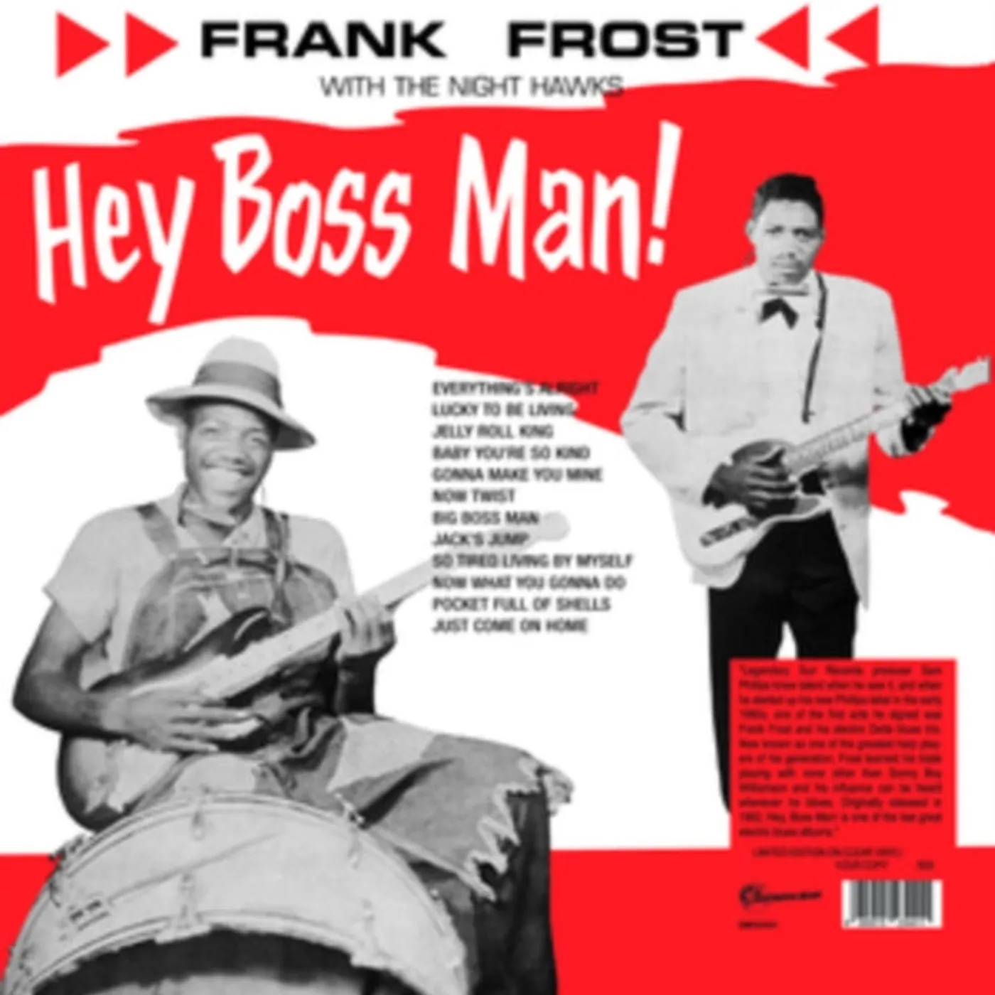 Frank Frost With The Night Hawks LP - Hey Boss Man! (Clear Vinyl)