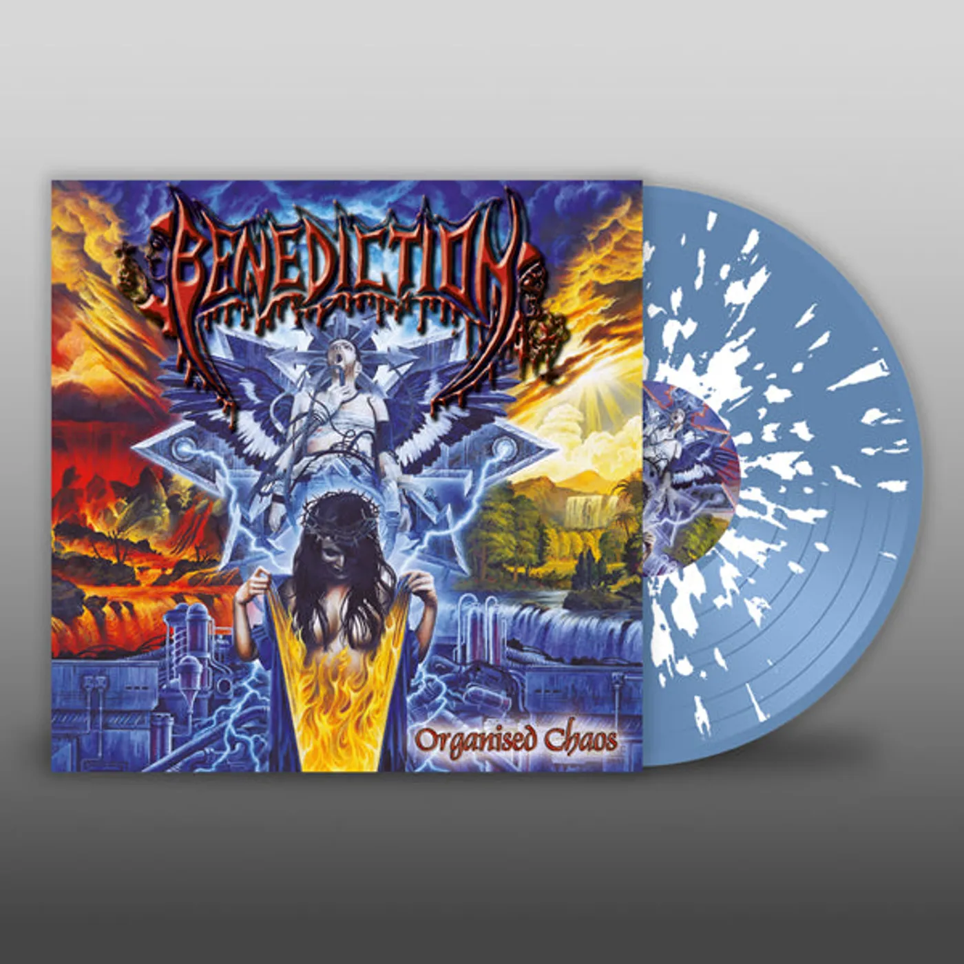 Benediction LP - Organised Chaos (Light Blue W/ White Splatter Vinyl)