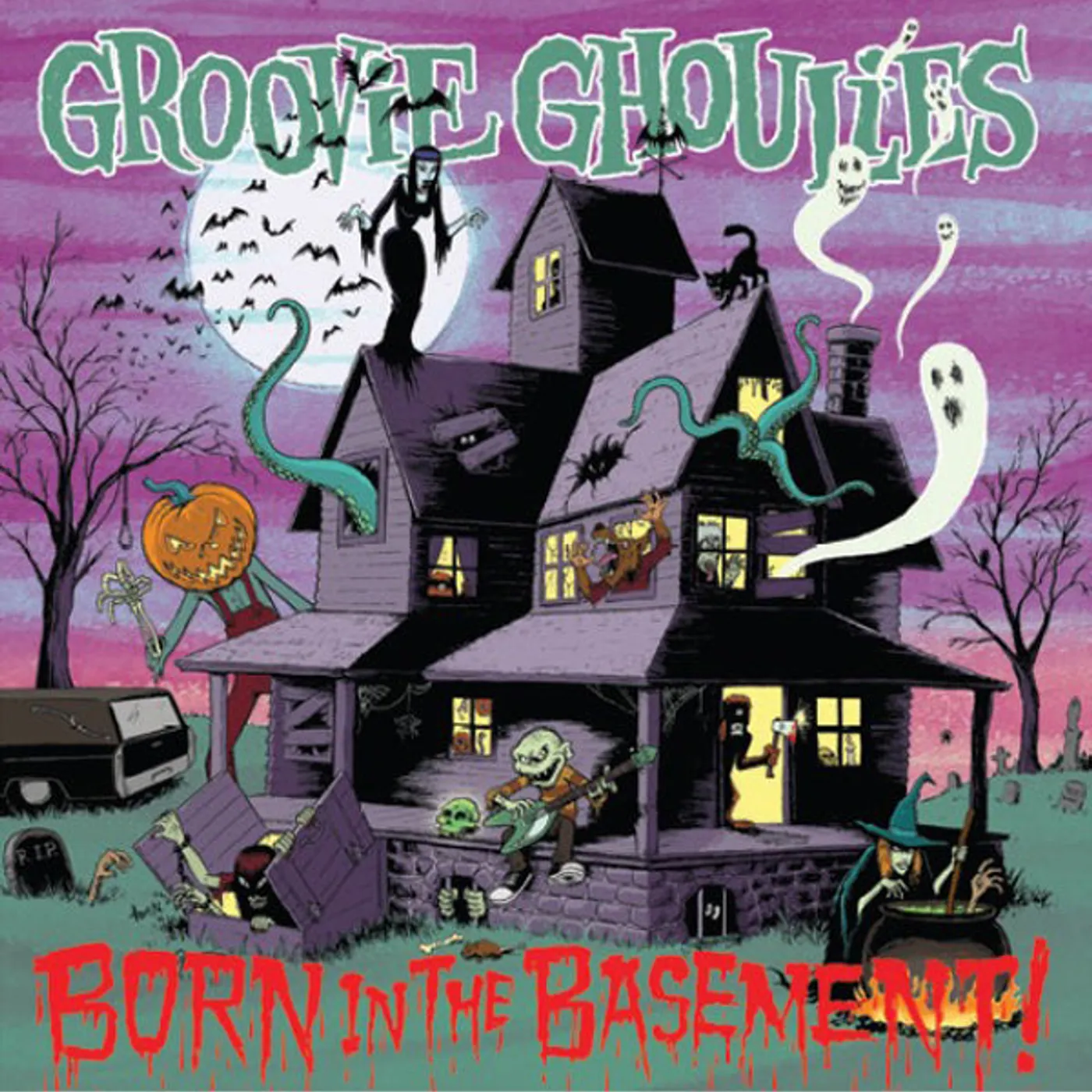 Groovie Ghoulies LP - Born In The Basement (Neon Violet/White Galaxy Vinyl)