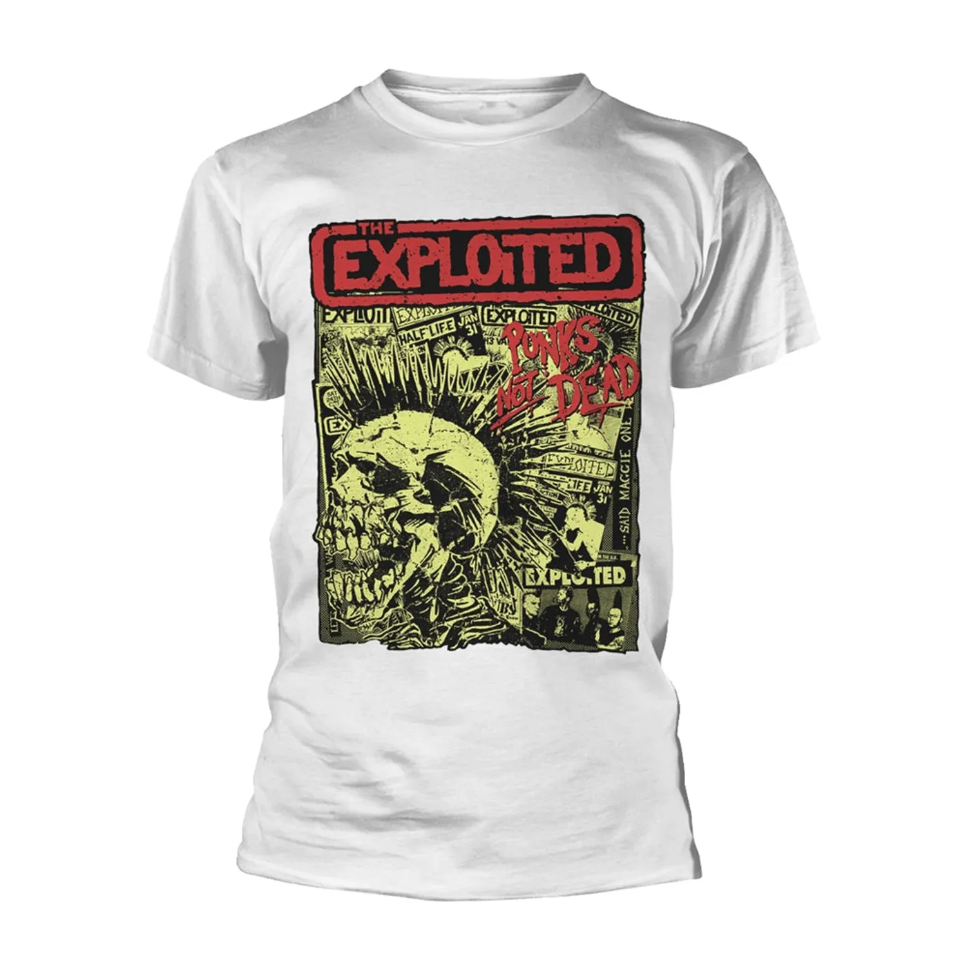 The Exploited T Shirt - Punks Not Dead (White)