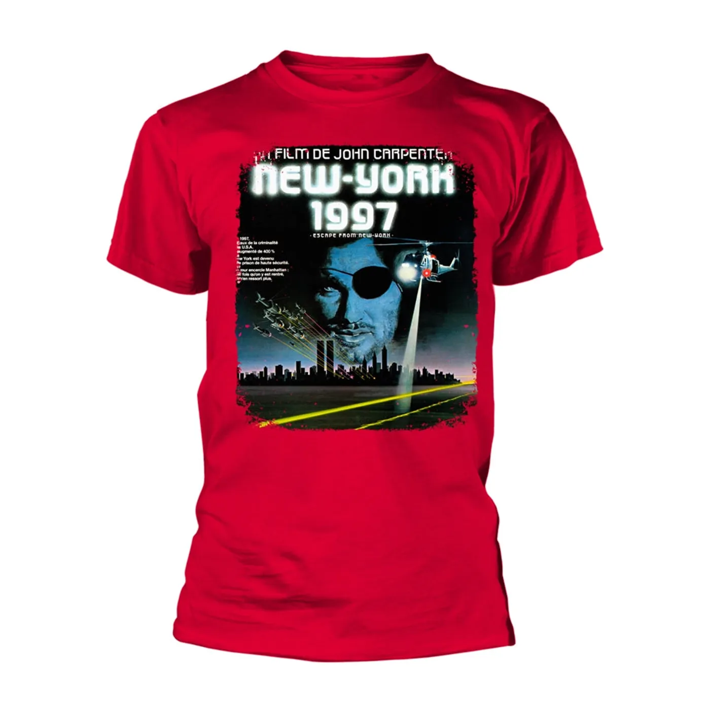 Escape From New York T Shirt - French Poster (Red)
