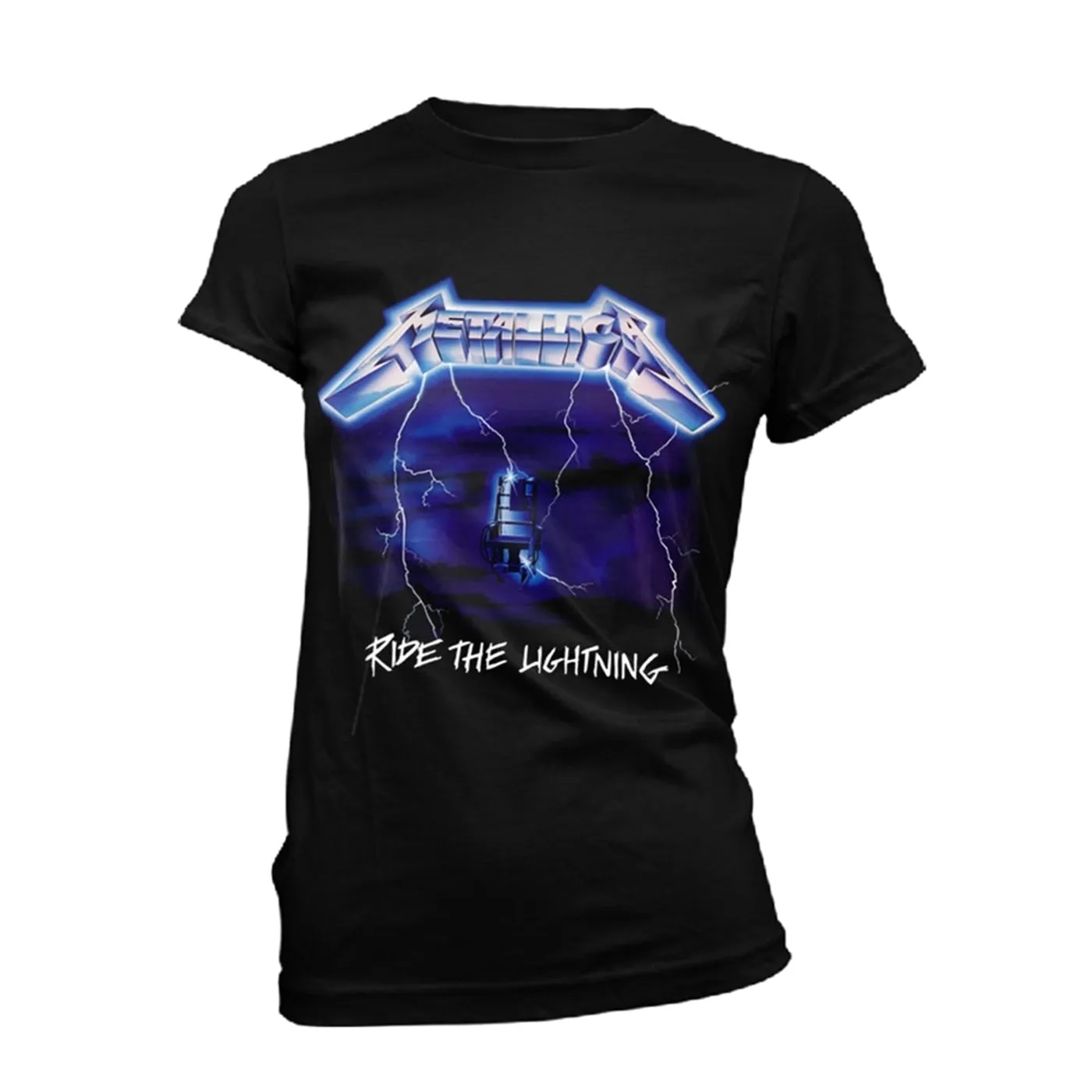 Metallica Women's T Shirt - Ride The Lightning Tracks (Black)
