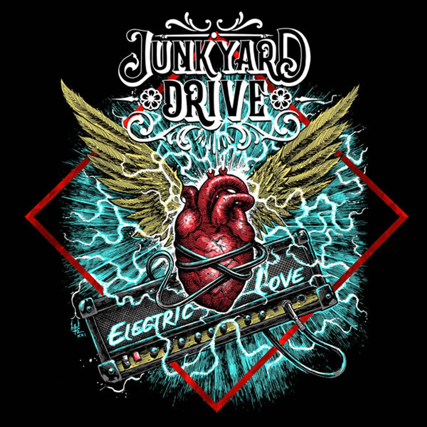 Junkyard Drive LP - Electric Love (Marbled Red/Black) (Vinyl)