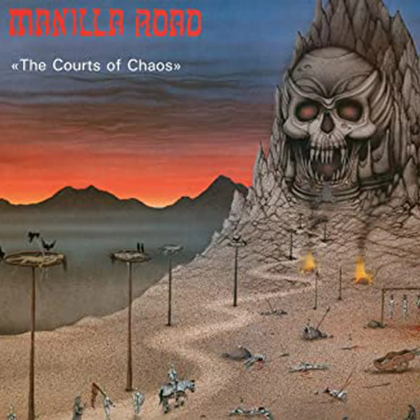 Manilla Road LP - The Courts Of Chaos (Blue White / Red Splatter Vinyl)