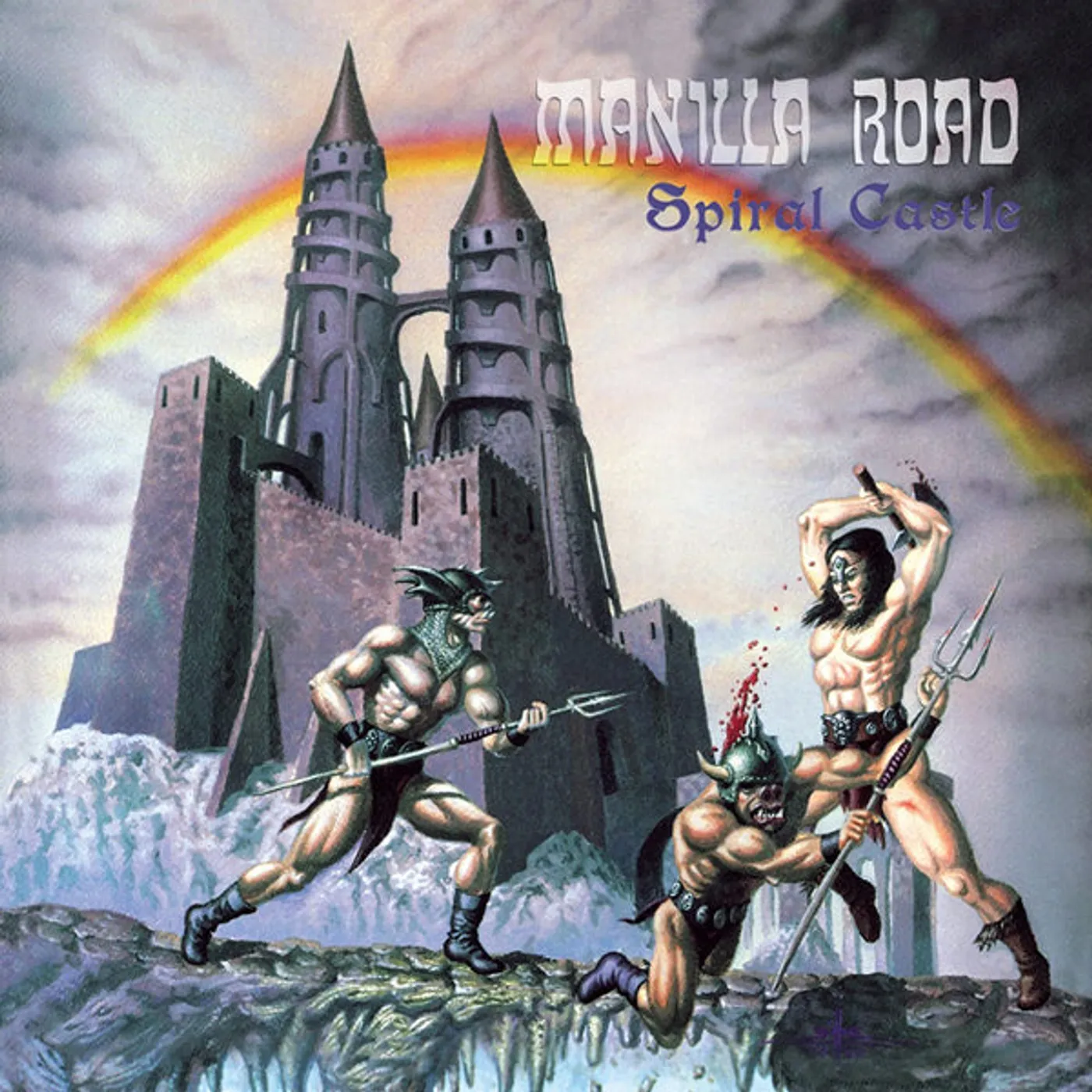 Manilla Road LP - Spiral Castle (Transparent Electric Blue / White Splatter Vinyl)