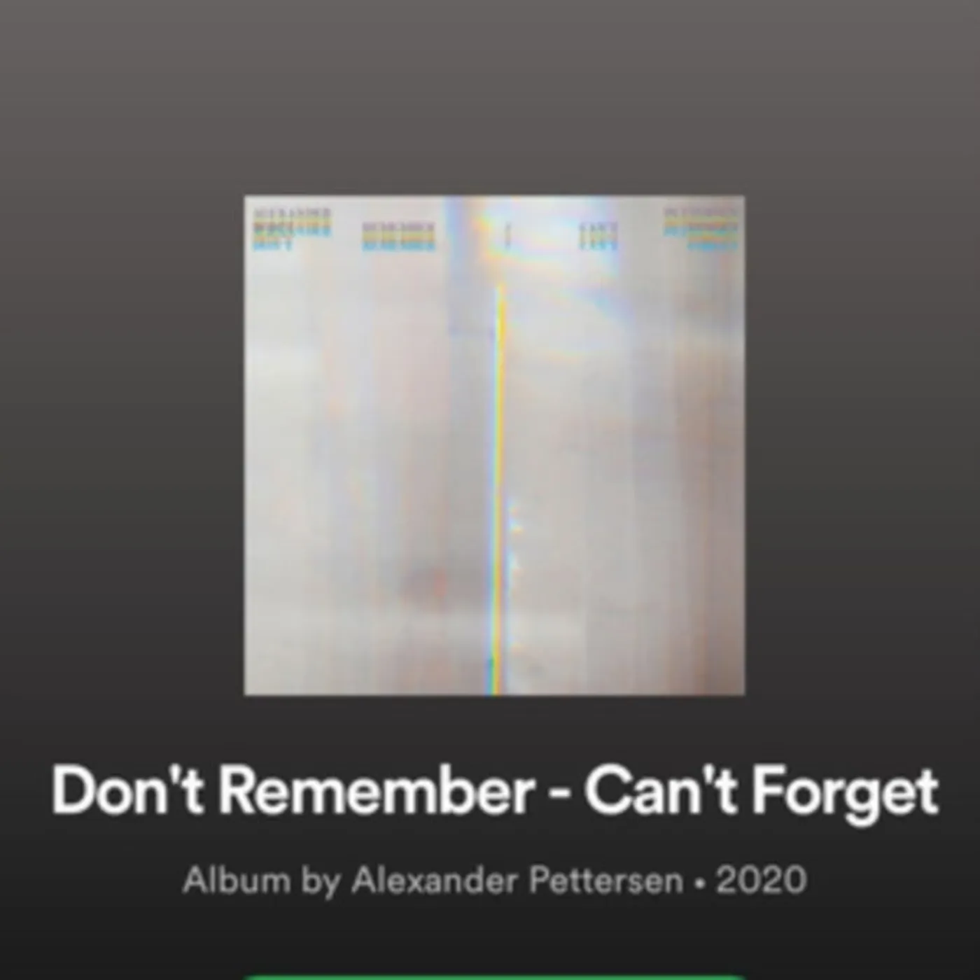 Alexander Pettersen LP - Don't Remember/Can't Forget (Vinyl)