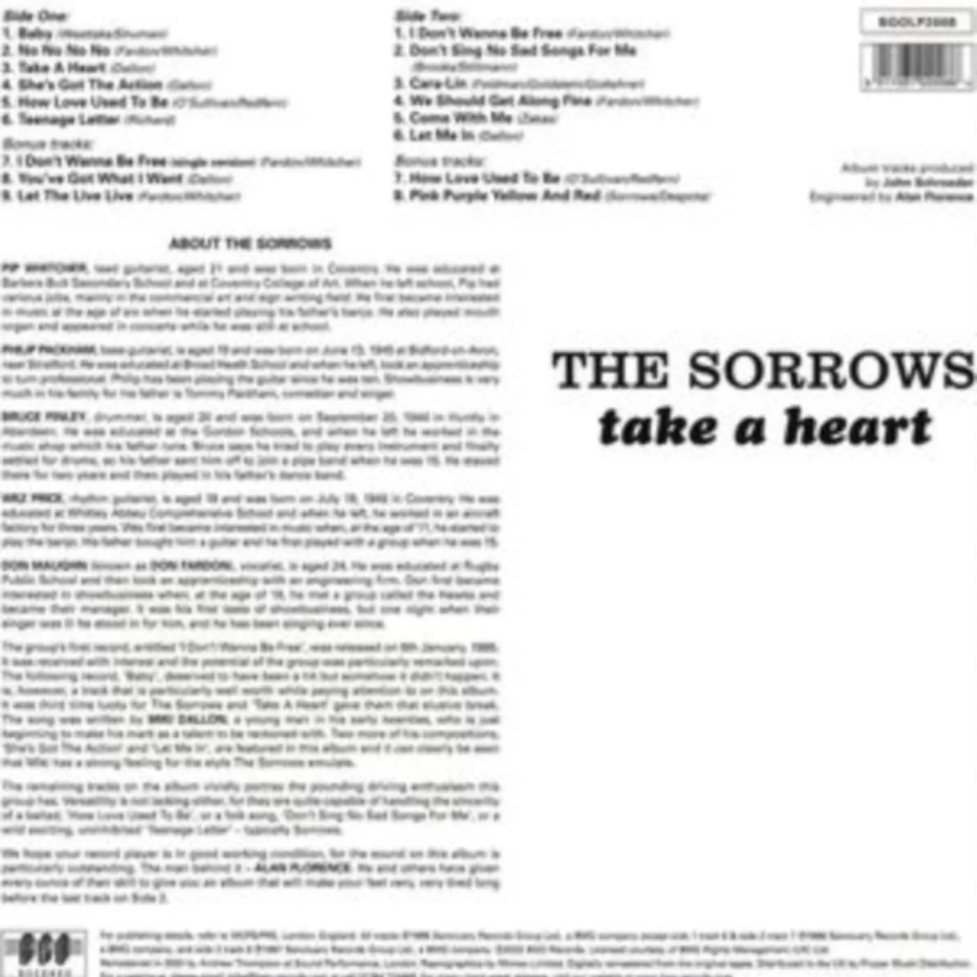 Sorrows LP - Take A Heart (Vinyl)