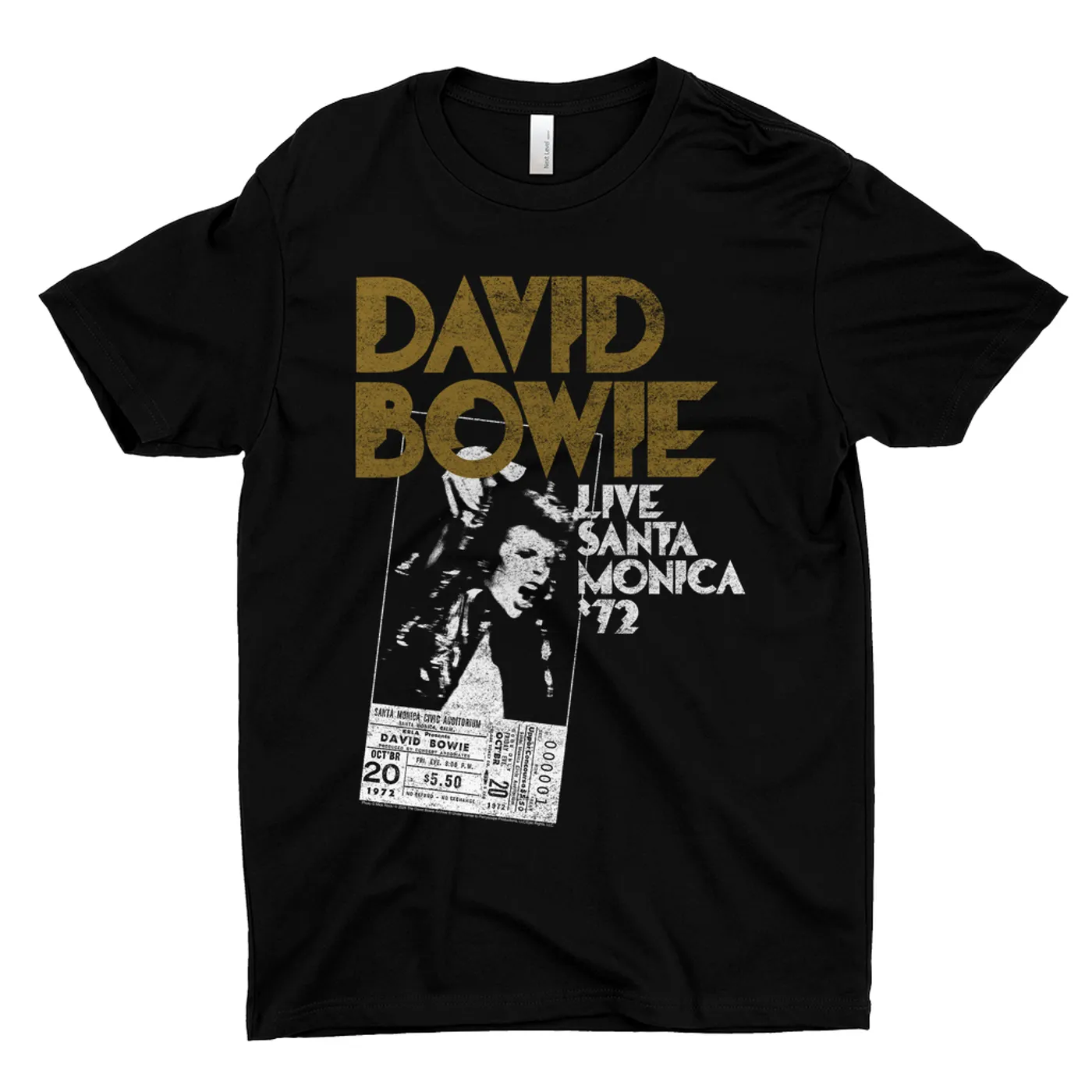 David Bowie T-Shirt | Live At Santa Monica 1972 Concert Ticket Promotion David Bowie Shirt