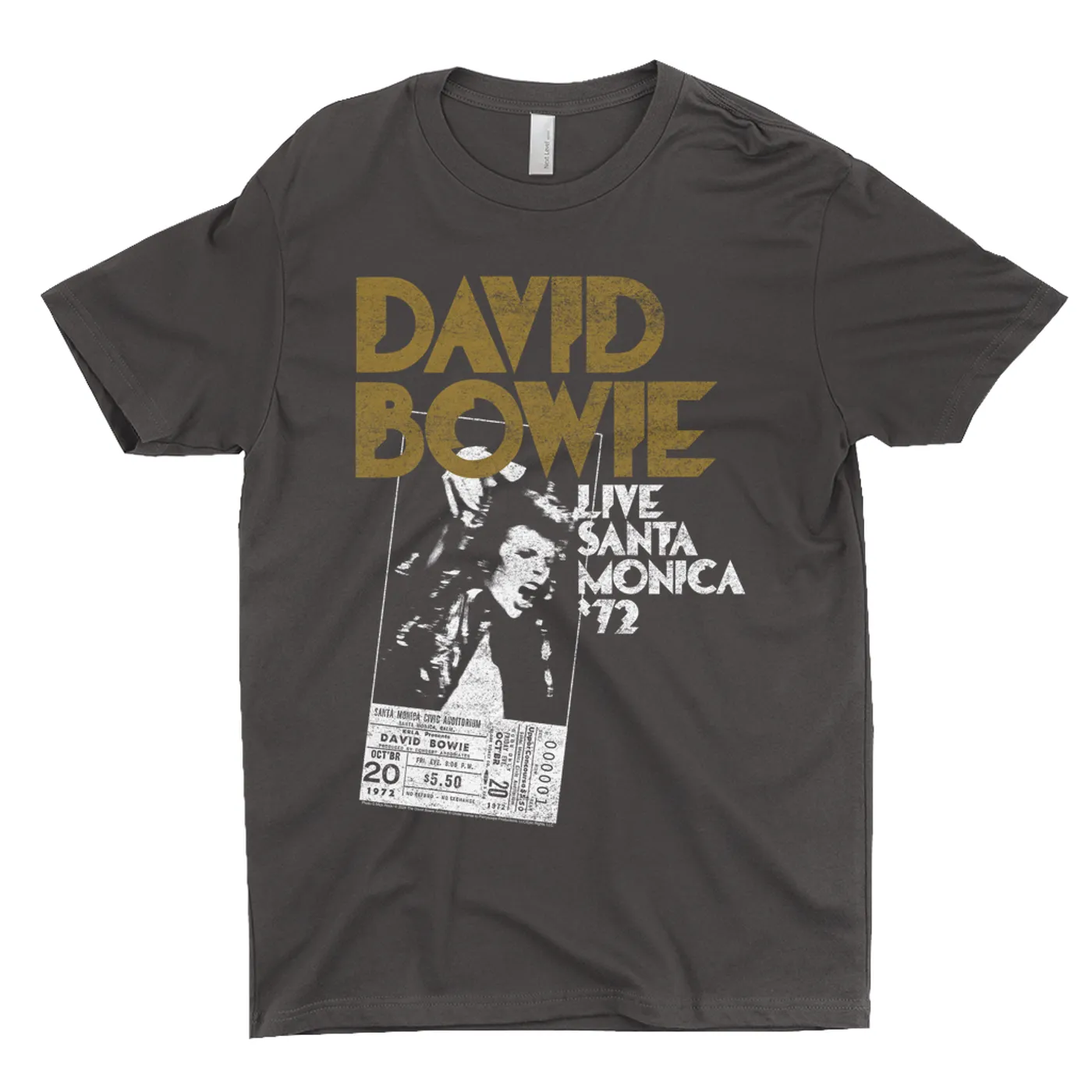 David Bowie T-Shirt | Live At Santa Monica 1972 Concert Ticket Promotion David Bowie Shirt