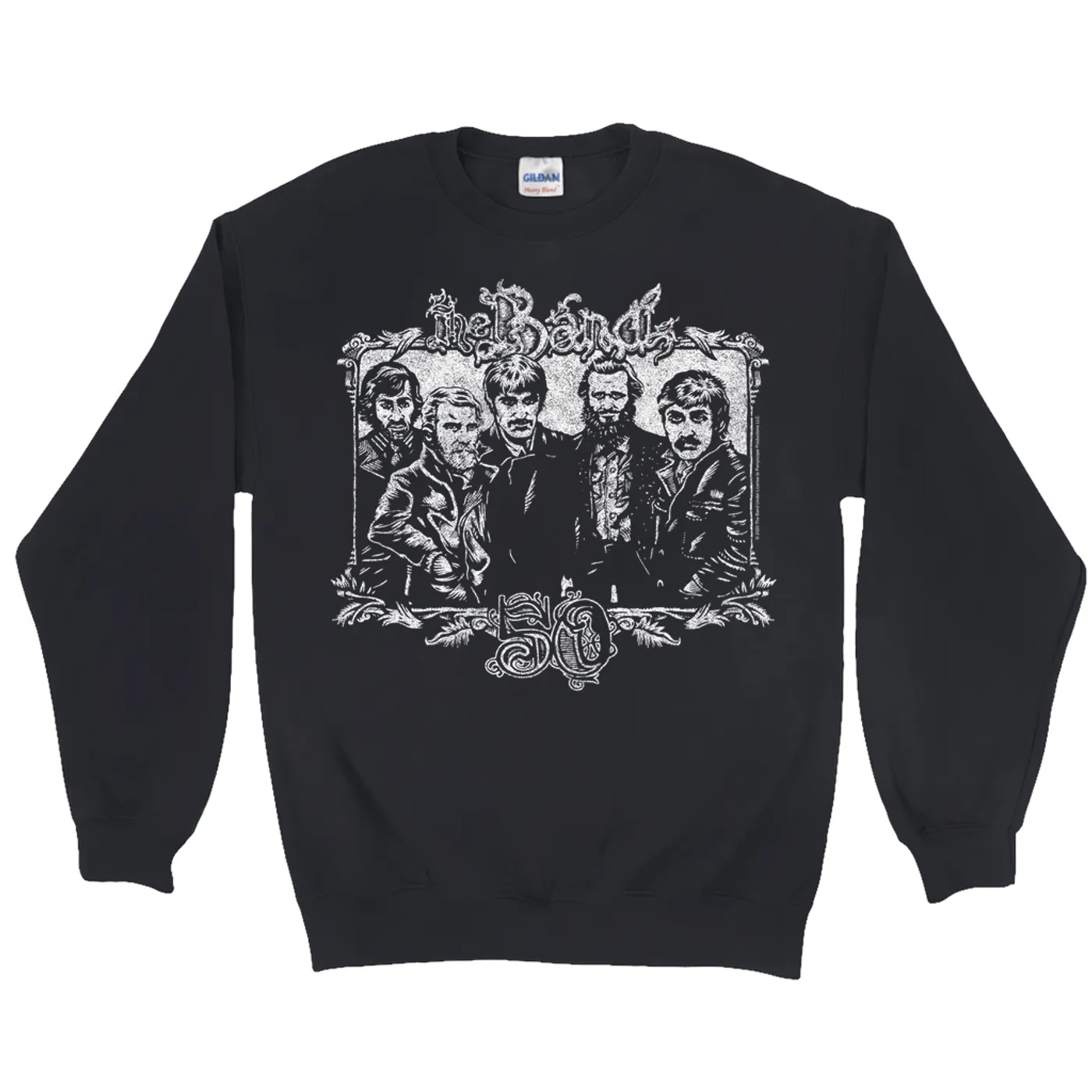 The Band Sweatshirt | 50th Anniversary Logo White Distressed The Band Sweatshirt