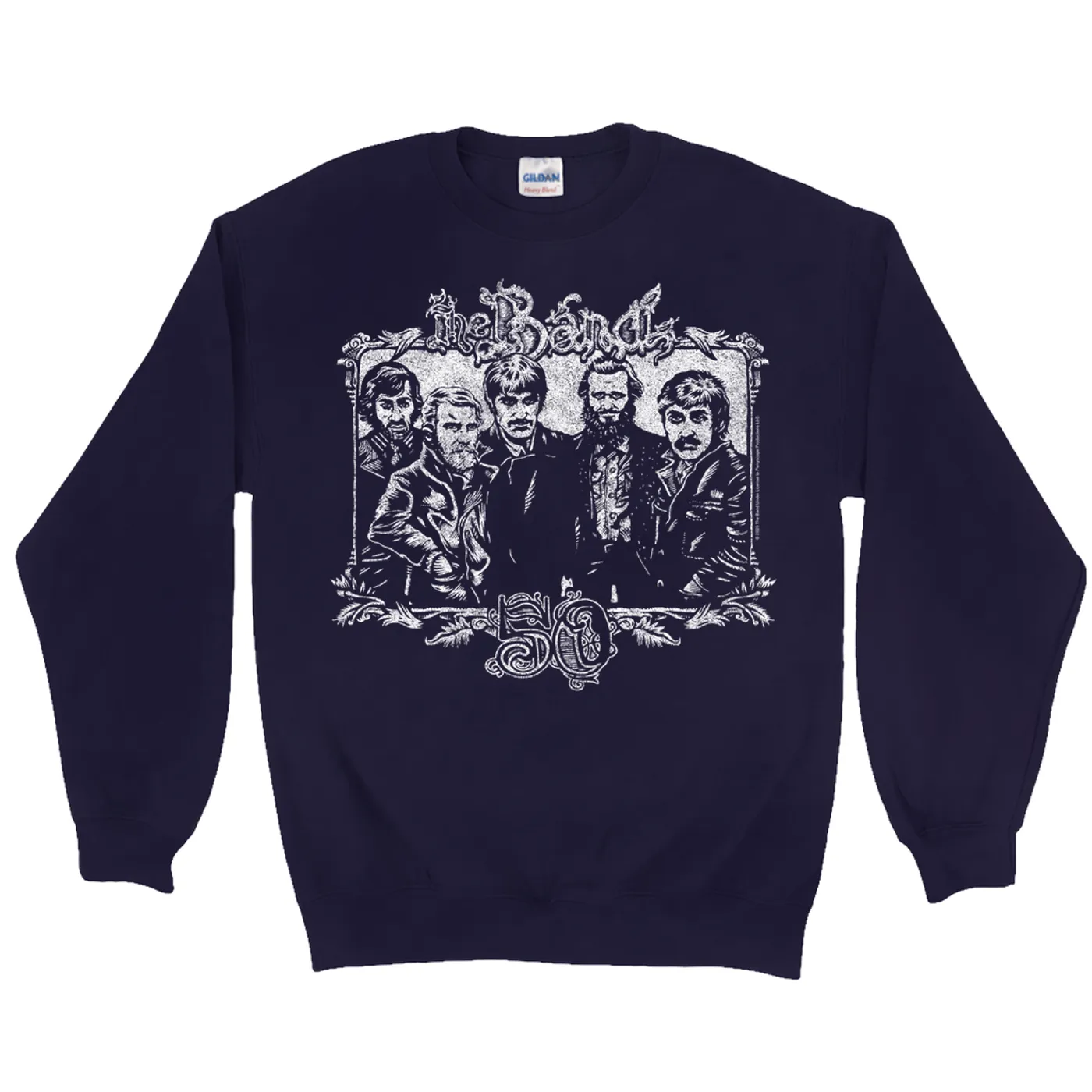 The Band Sweatshirt | 50th Anniversary Logo White Distressed The Band Sweatshirt