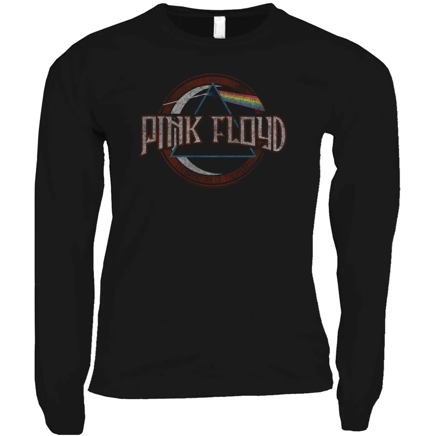 Pink Floyd Long Sleeve Shirt | Dark Side Of The Moon Design Distressed Pink Floyd Shirt