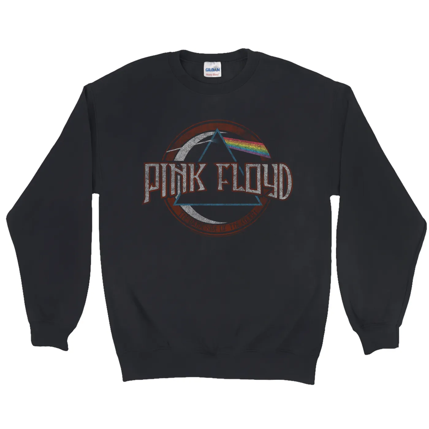 Pink Floyd Sweatshirt | Dark Side Of The Moon Design Distressed Pink Floyd Sweatshirt