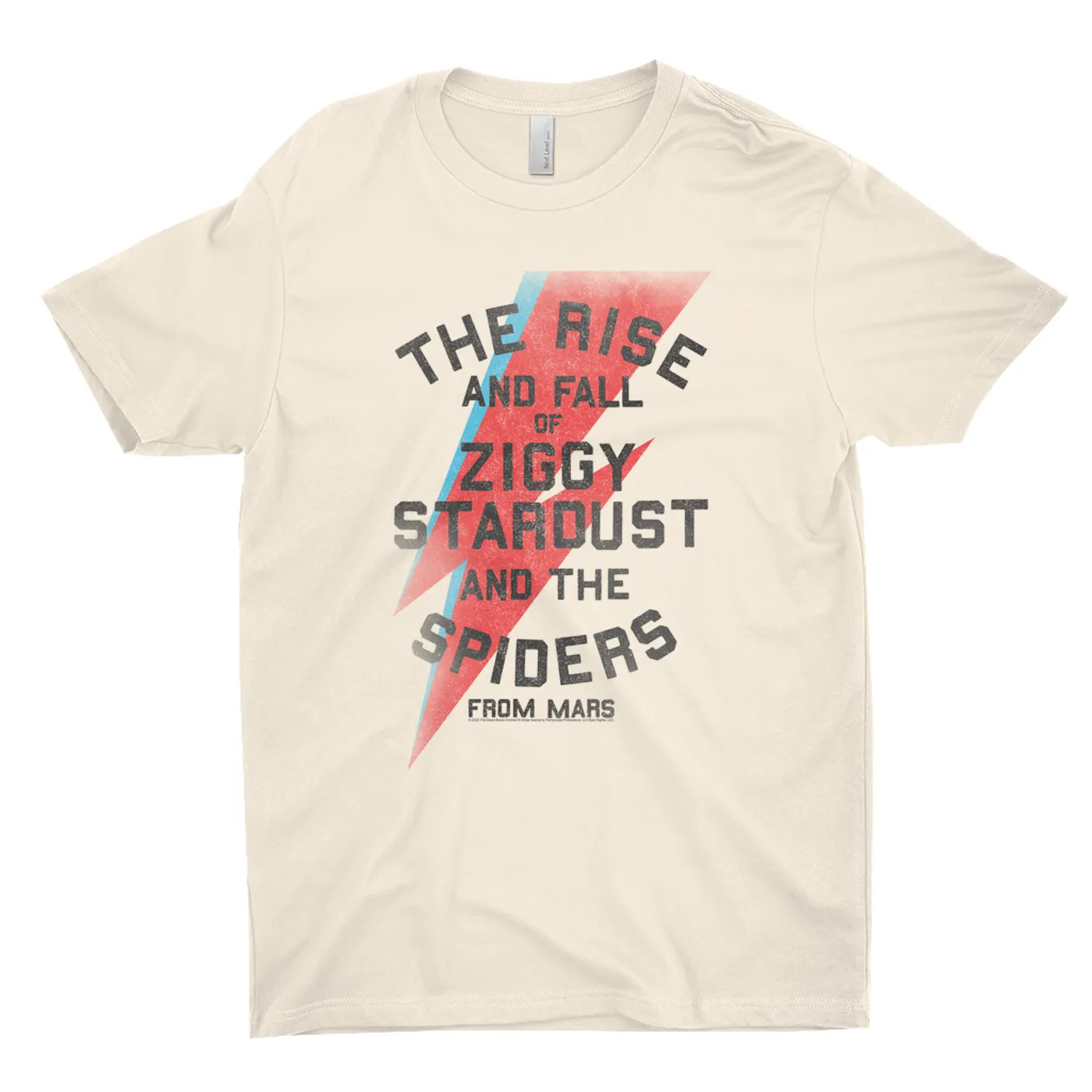 David Bowie T-Shirt | The Rise And Fall Of Ziggy Stardust And The Spiders From Mars Lightning Bolt Distressed David Bowie Shirt (Merchbar Exclusive)