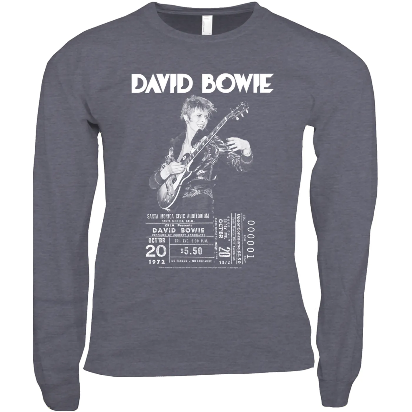 David Bowie Long Sleeve Shirt | On Stage With Ticket At Santa Monica David Bowie Shirt