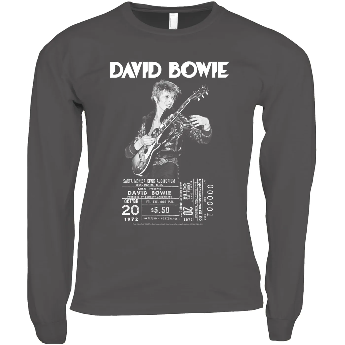 David Bowie Long Sleeve Shirt | On Stage With Ticket At Santa Monica David Bowie Shirt