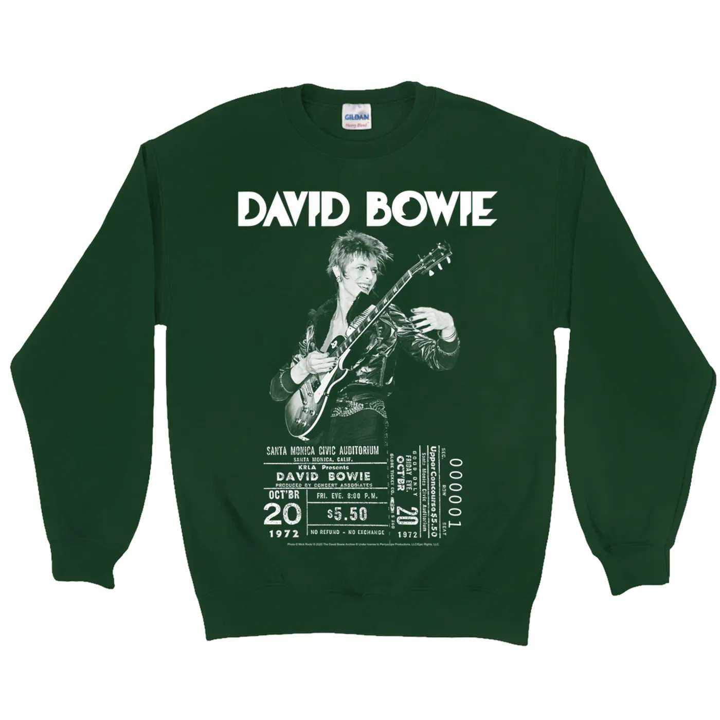 David Bowie Sweatshirt | On Stage With Ticket At Santa Monica David Bowie Sweatshirt