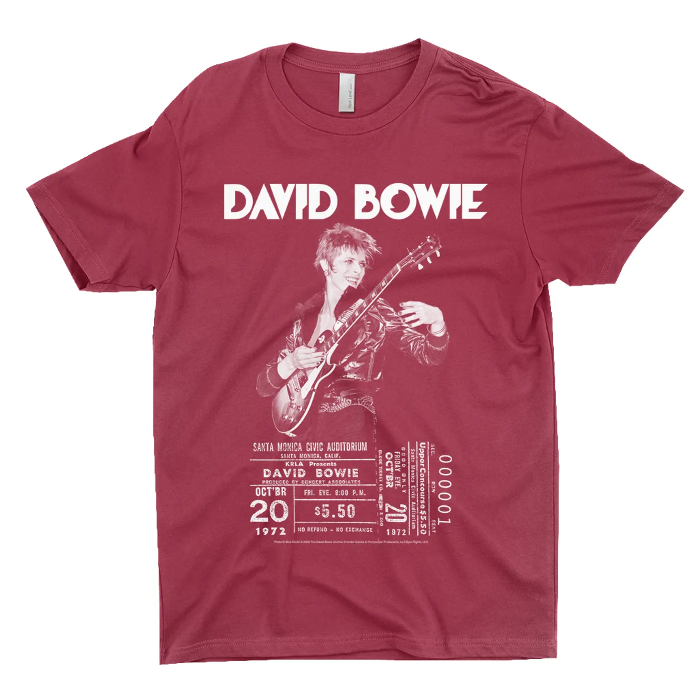 David Bowie T-Shirt | On Stage With Ticket At Santa Monica David Bowie Shirt