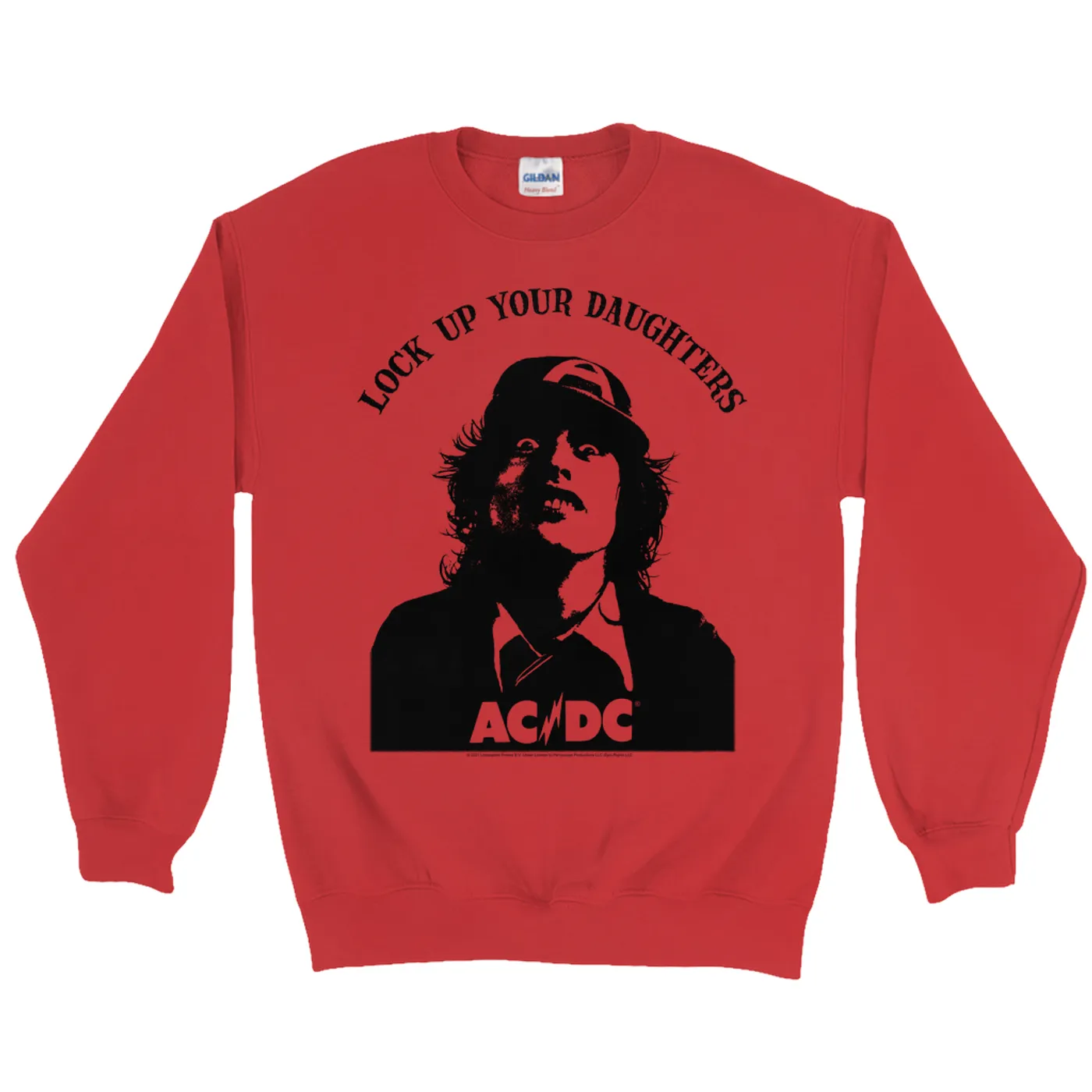 AC/DC Sweatshirt | Lock Up Your Daughters Featuring Angus Young Design ACDC Sweatshirt