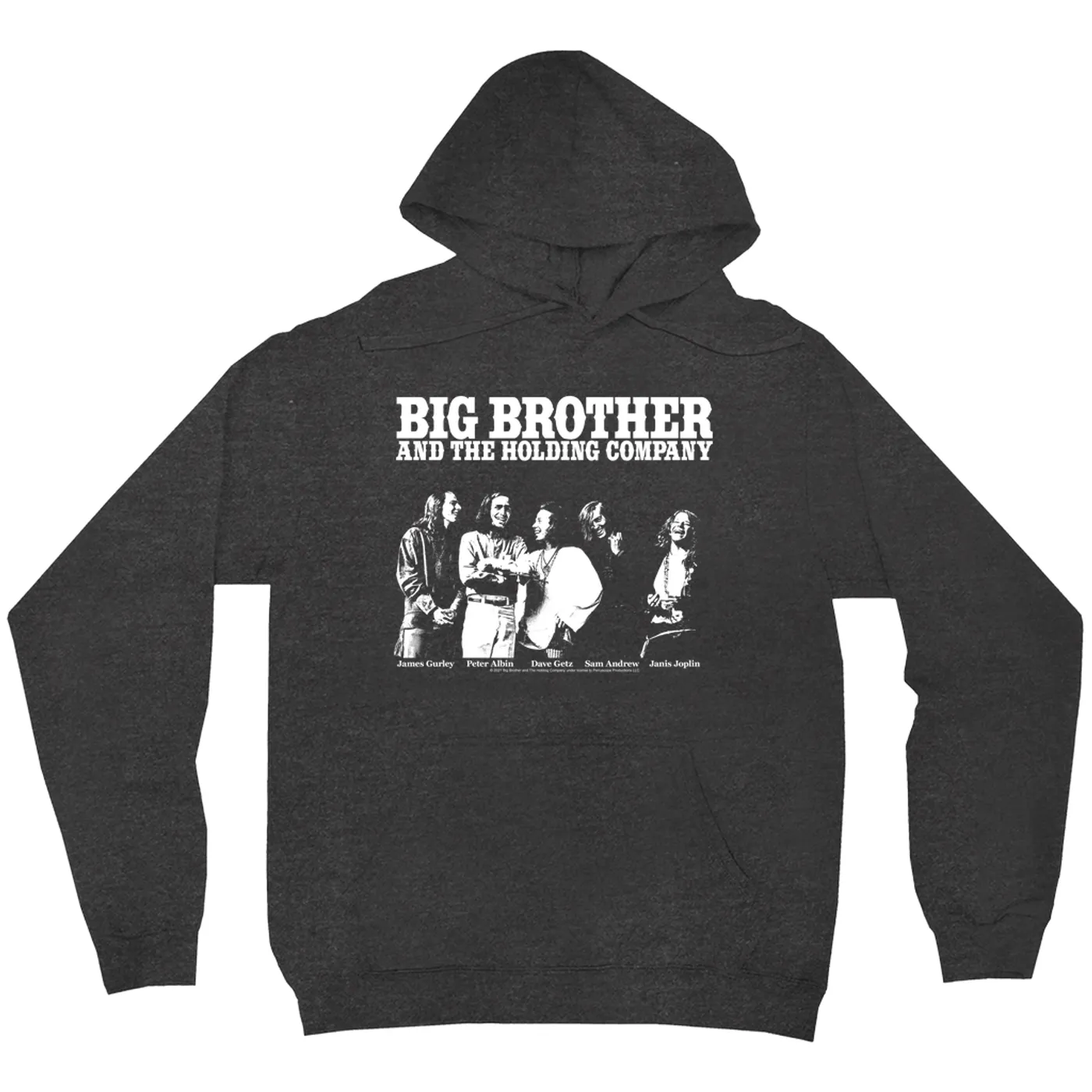 Big Brother & The Holding Company Big Brother and The Holding Co. Hoodie | Featuring Janis Joplin Black and White Photo Big Brother and The Holding Co. Hoodie (Merchbar Exclusive)