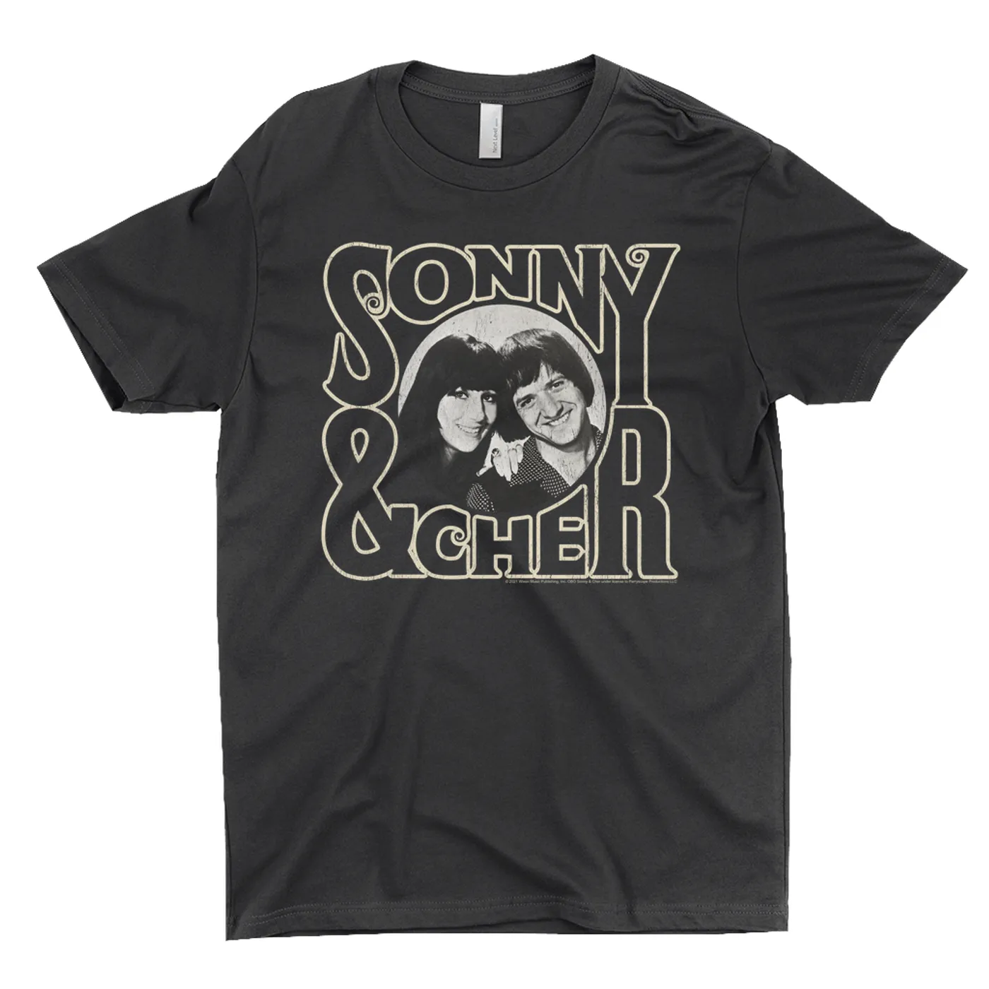 Sonny & Cher T-Shirt | Retro Logo And Photo Distressed Sonny And Cher Shirt