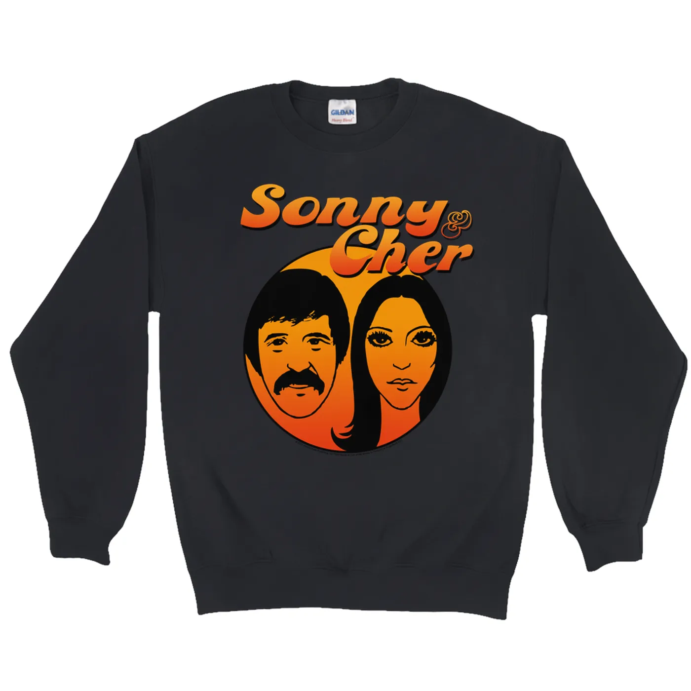 Sonny & Cher Sweatshirt | Comedy Hour Illustration And Logo Ombre Sonny And Cher Sweatshirt