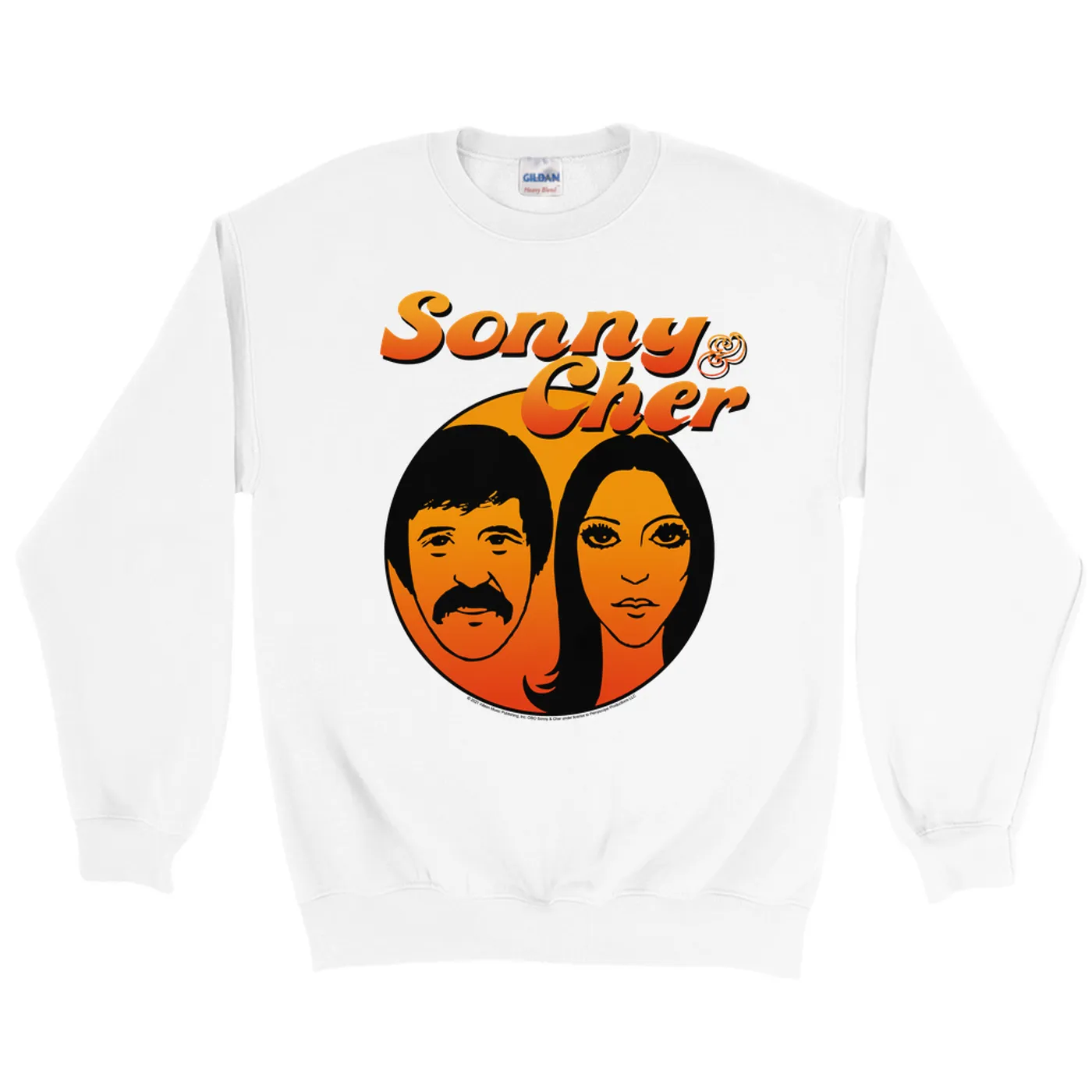 Sonny & Cher Sweatshirt | Comedy Hour Illustration And Logo Ombre Sonny And Cher Sweatshirt