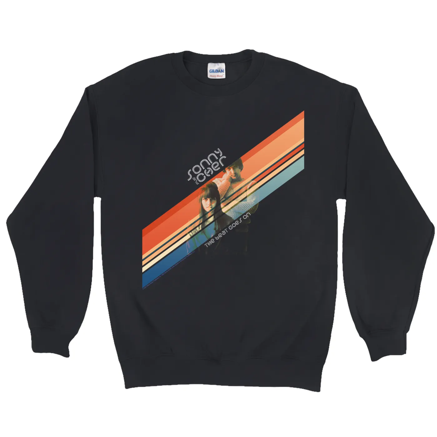 Sonny & Cher Sweatshirt | The Beat Goes On Retro Stripes Sonny And Cher Sweatshirt
