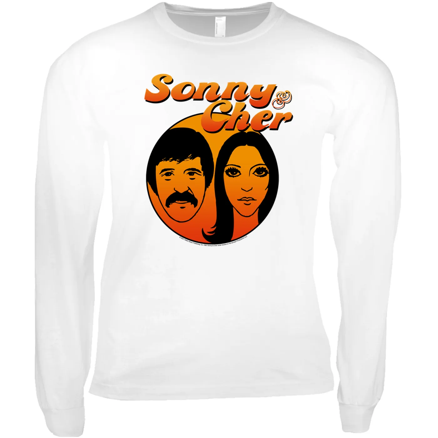 Sonny & Cher Long Sleeve Shirt | Comedy Hour Illustration And Logo Ombre Sonny And Cher Shirt