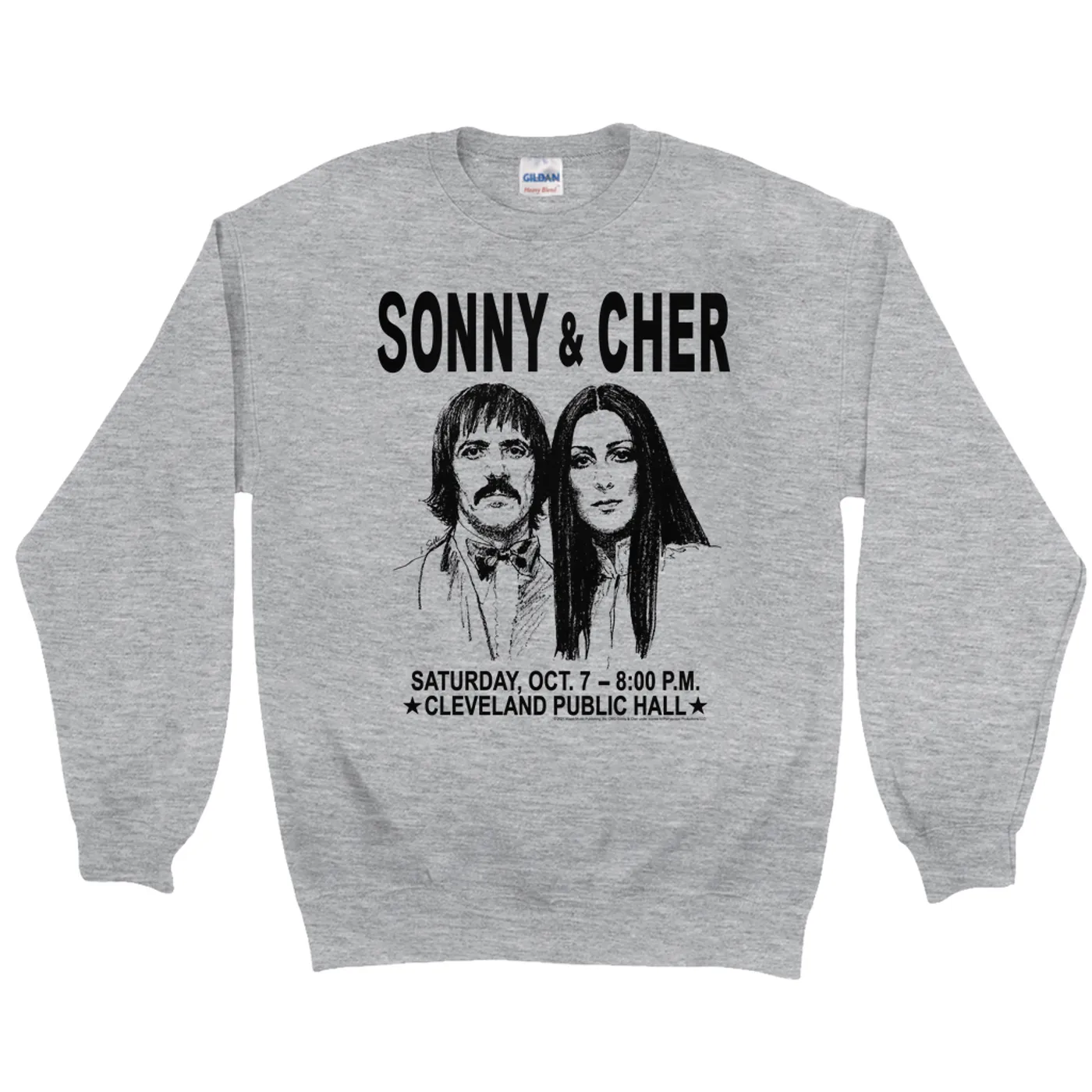 Sonny & Cher Sweatshirt | Cleaveland Hall Concert Poster Sonny And Cher Sweatshirt