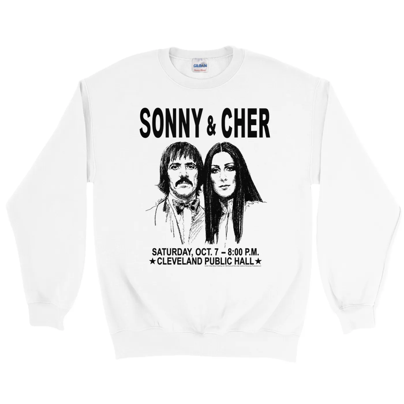 Sonny & Cher Sweatshirt | Cleaveland Hall Concert Poster Sonny And Cher Sweatshirt