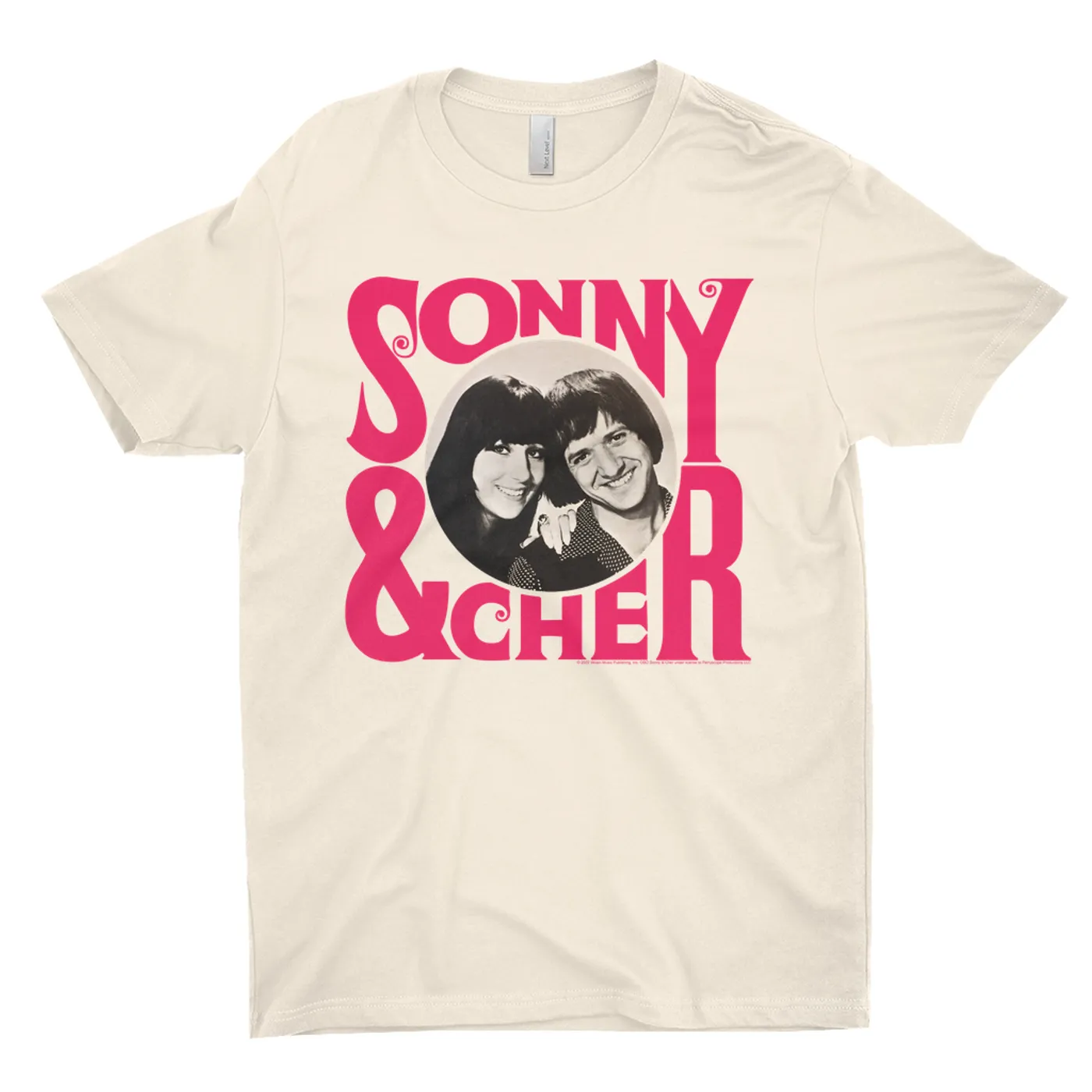 Sonny & Cher T-Shirt | Retro Pink Logo And Photo Sonny And Cher Shirt