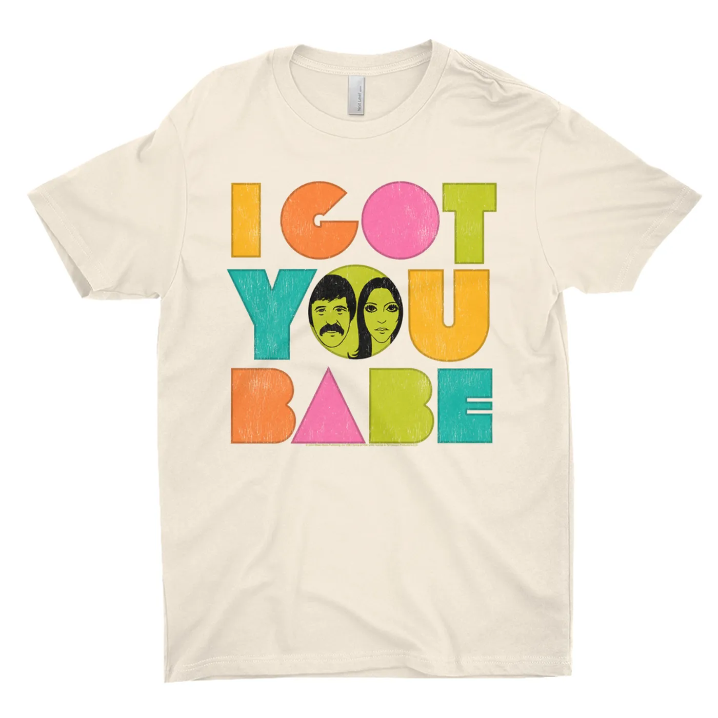 Sonny & Cher T-Shirt | I Got You Babe Pastel Logo Distressed Sonny And Cher Shirt (Merchbar Exclusive)