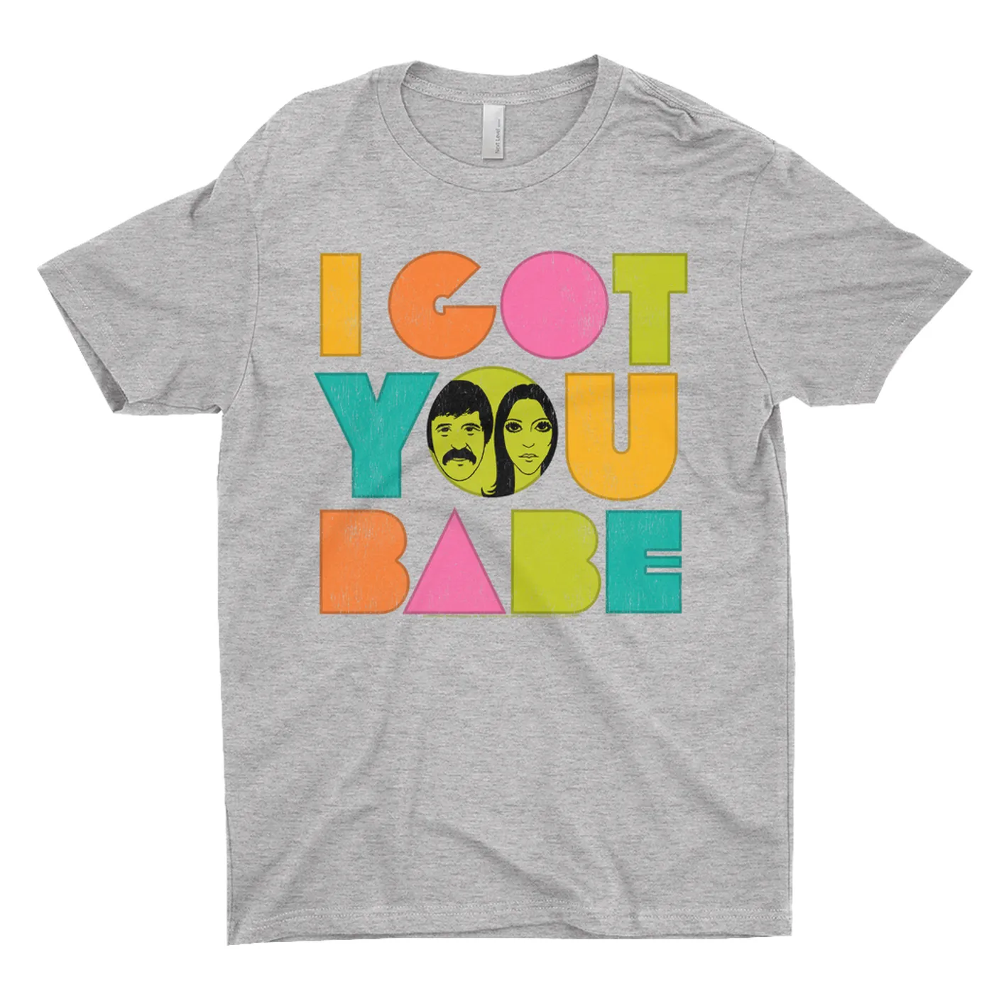 Sonny & Cher T-Shirt | I Got You Babe Pastel Logo Distressed Sonny And Cher Shirt (Merchbar Exclusive)