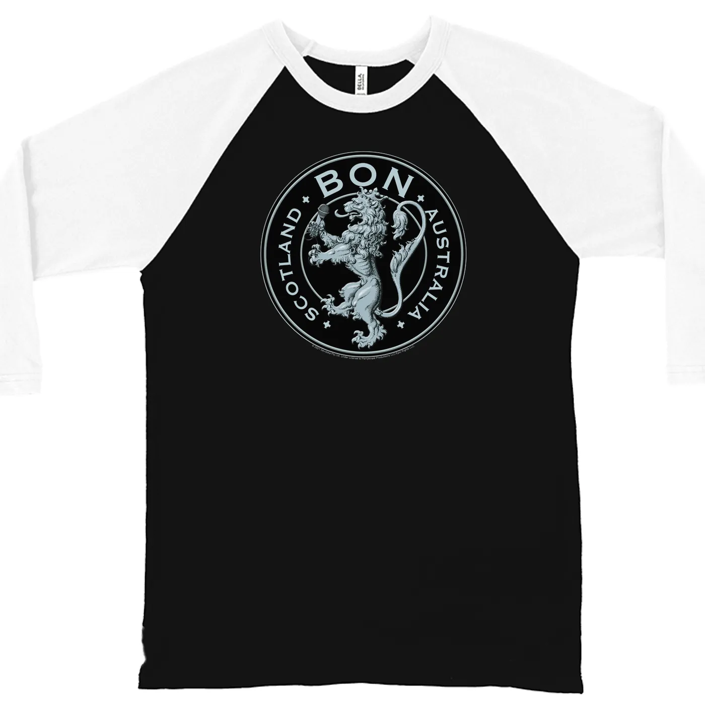 Bon Scott 3/4 Sleeve Baseball Tee | Bon Scotland Australia Bon Scott Shirt
