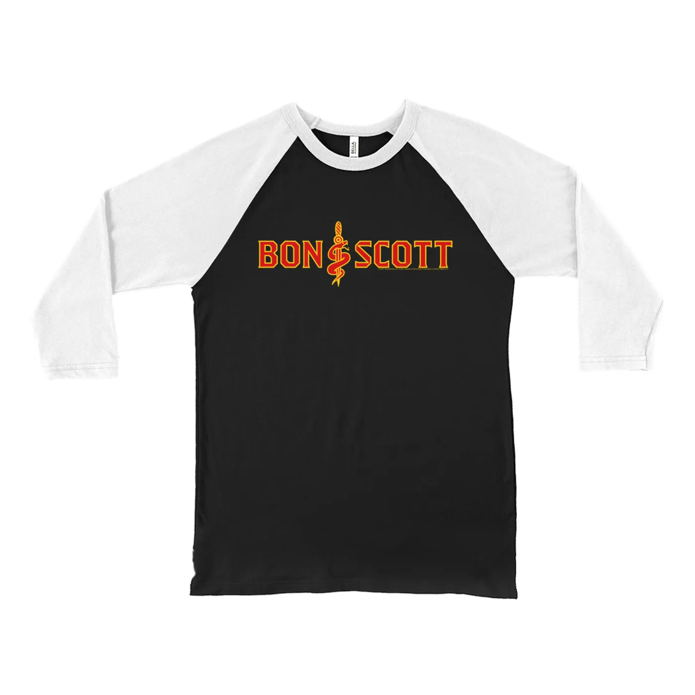 Bon Scott 3/4 Sleeve Baseball Tee | Bon Dagger And Snake Bon Scott Shirt