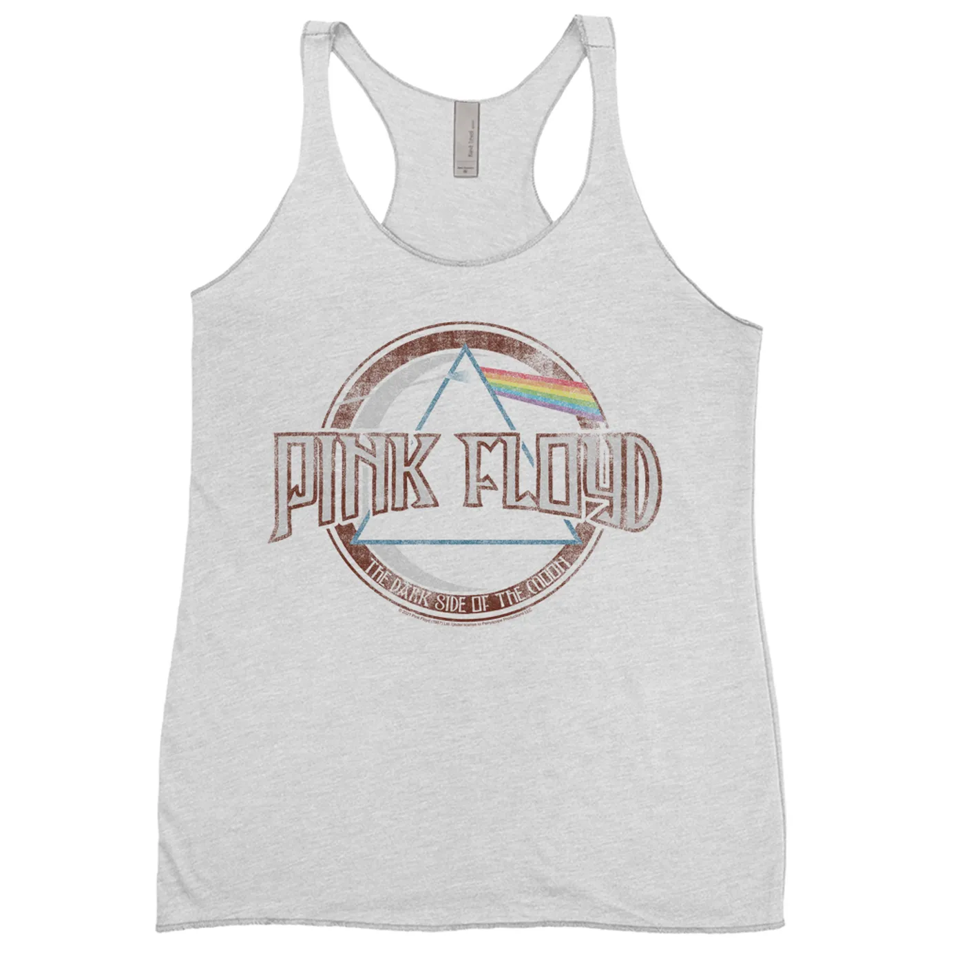Pink Floyd Ladies' Tank Top | Dark Side Of The Moon Design Distressed Pink Floyd Shirt