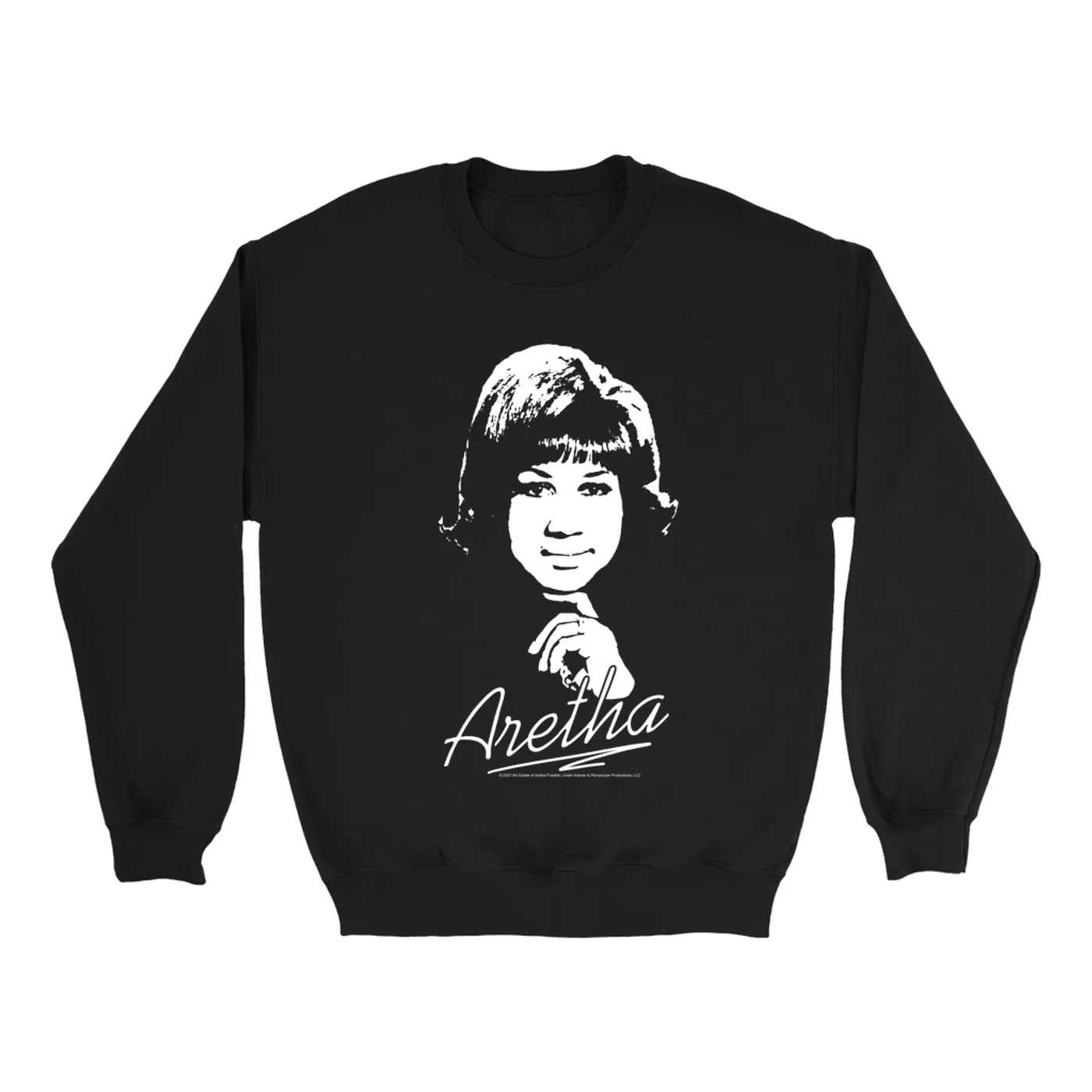 Aretha Franklin Sweatshirt | Aretha Franklin 1968 White Image Design Aretha Franklin Sweatshirt (Merchbar Exclusive)