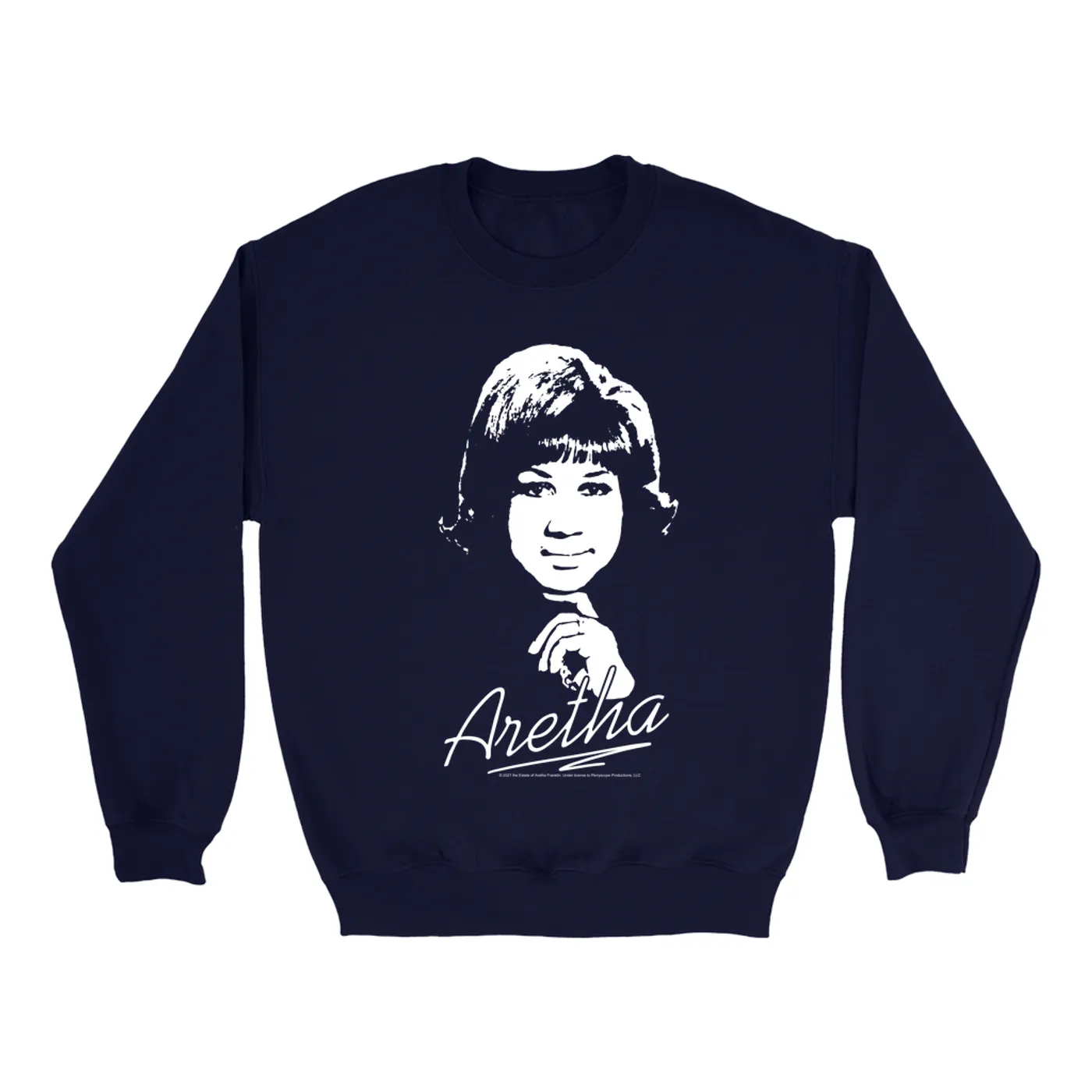 Aretha Franklin Sweatshirt | Aretha Franklin 1968 White Image Design Aretha Franklin Sweatshirt (Merchbar Exclusive)
