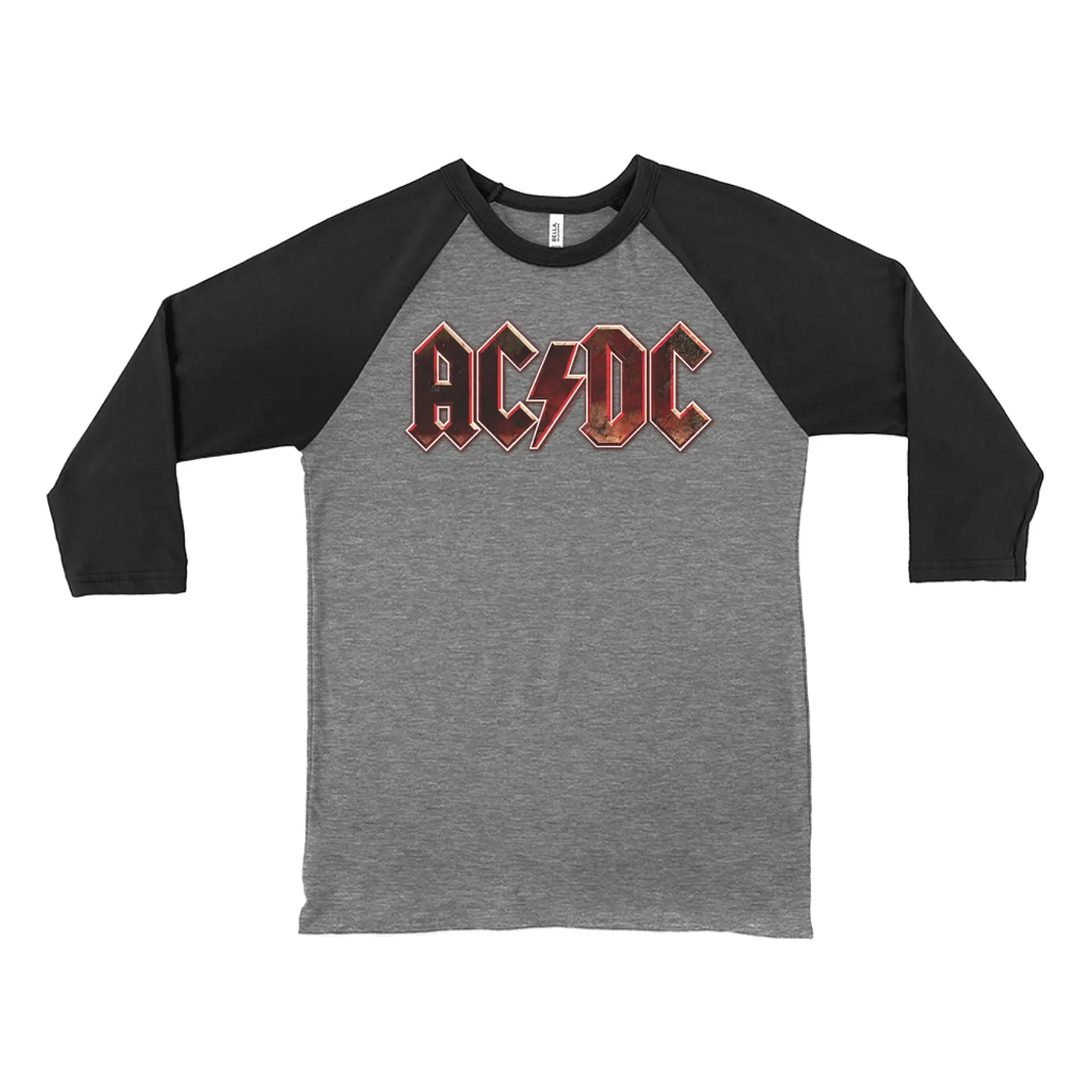 AC/DC 3/4 Sleeve Baseball Tee | Live At River Plate Metallic Logo ACDC Shirt