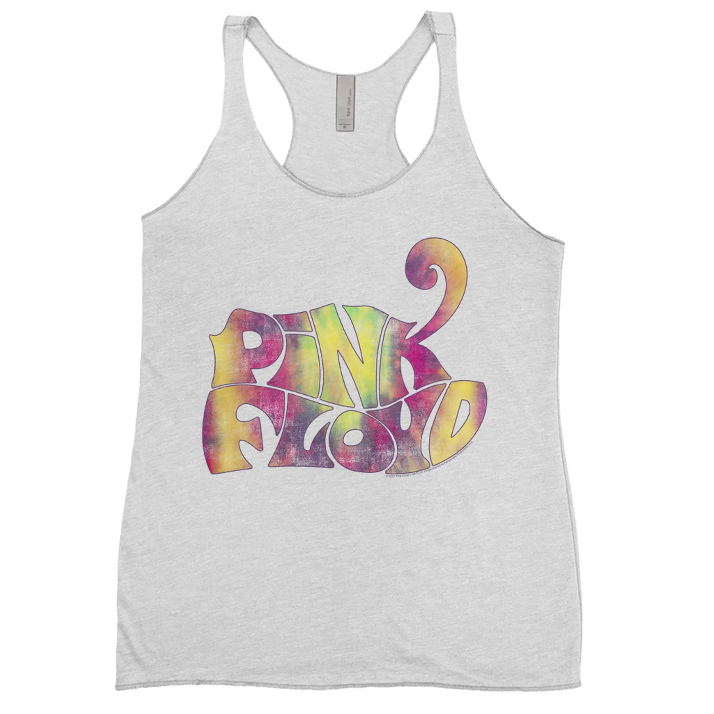 Pink Floyd Ladies' Tank Top | Tie Dye Groovy Logo Distressed Pink Floyd Shirt (Merchbar Exclusive)