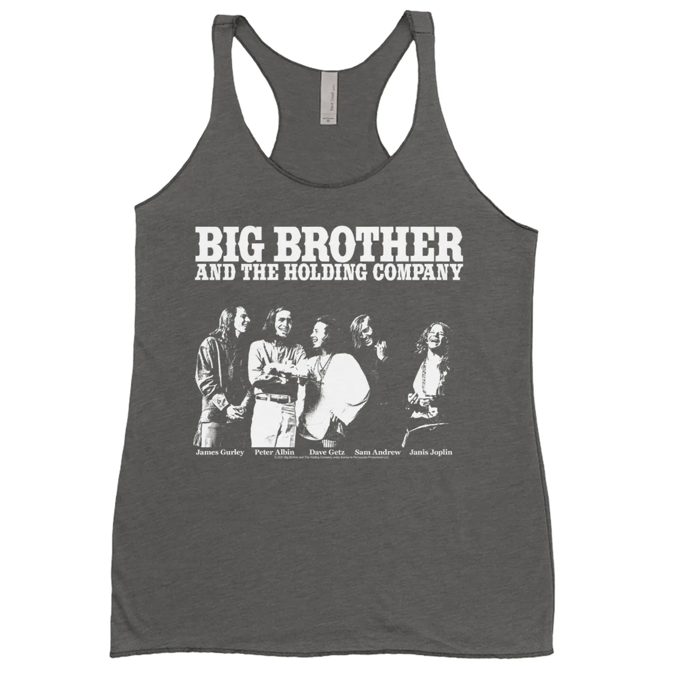 Big Brother & The Holding Company Big Brother and The Holding Co. Ladies' Tank Top | Featuring Janis Joplin Black and White Photo Big Brother and The Holding Co. Shirt (Merchbar Exclusive)