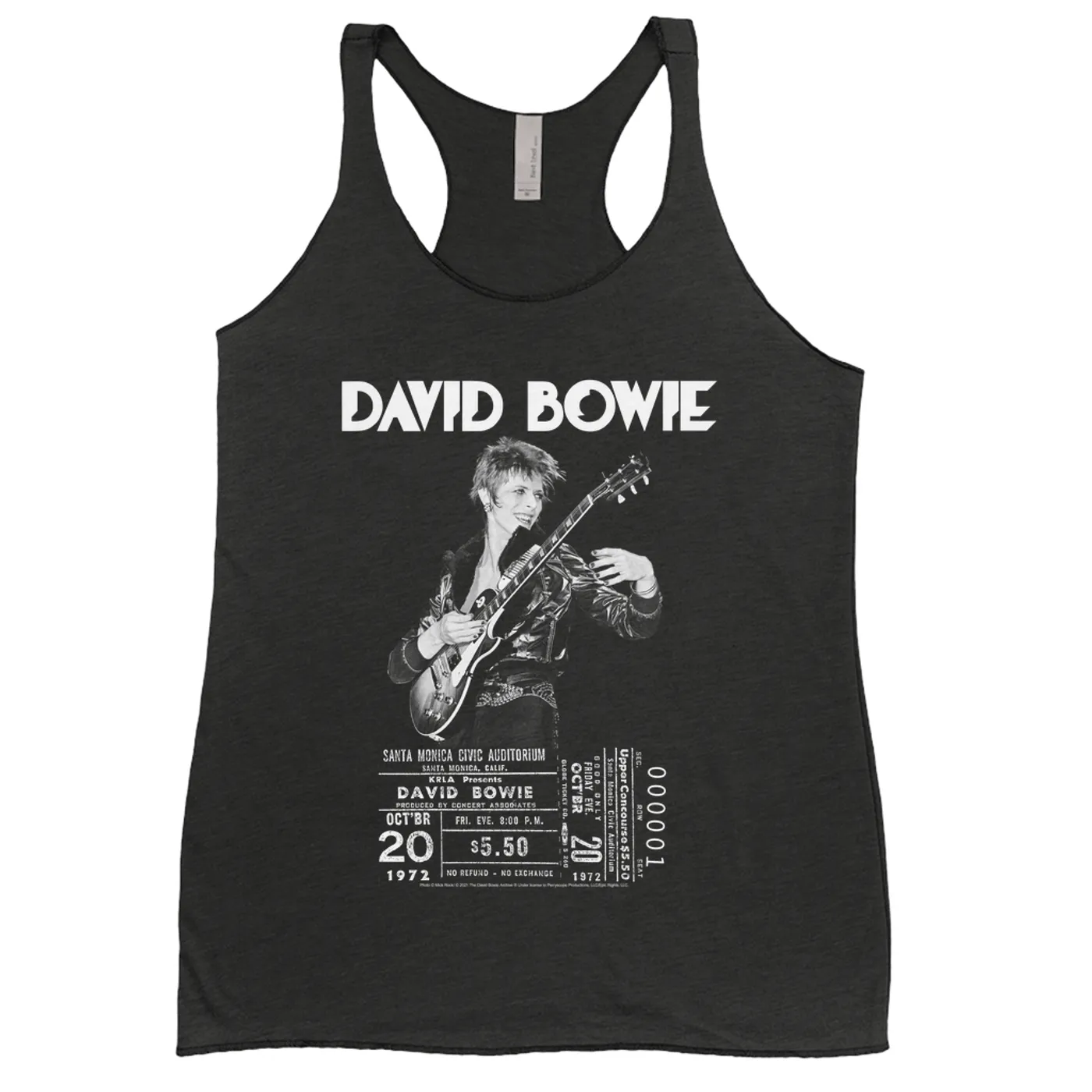 David Bowie Ladies' Tank Top | On Stage With Ticket At Santa Monica David Bowie Shirt