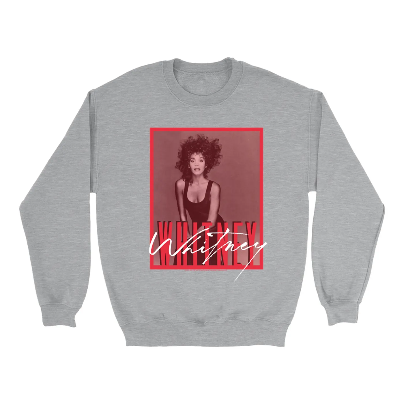 Whitney Houston Sweatshirt | Whitney Red Tone Photo Design Whitney Houston Sweatshirt
