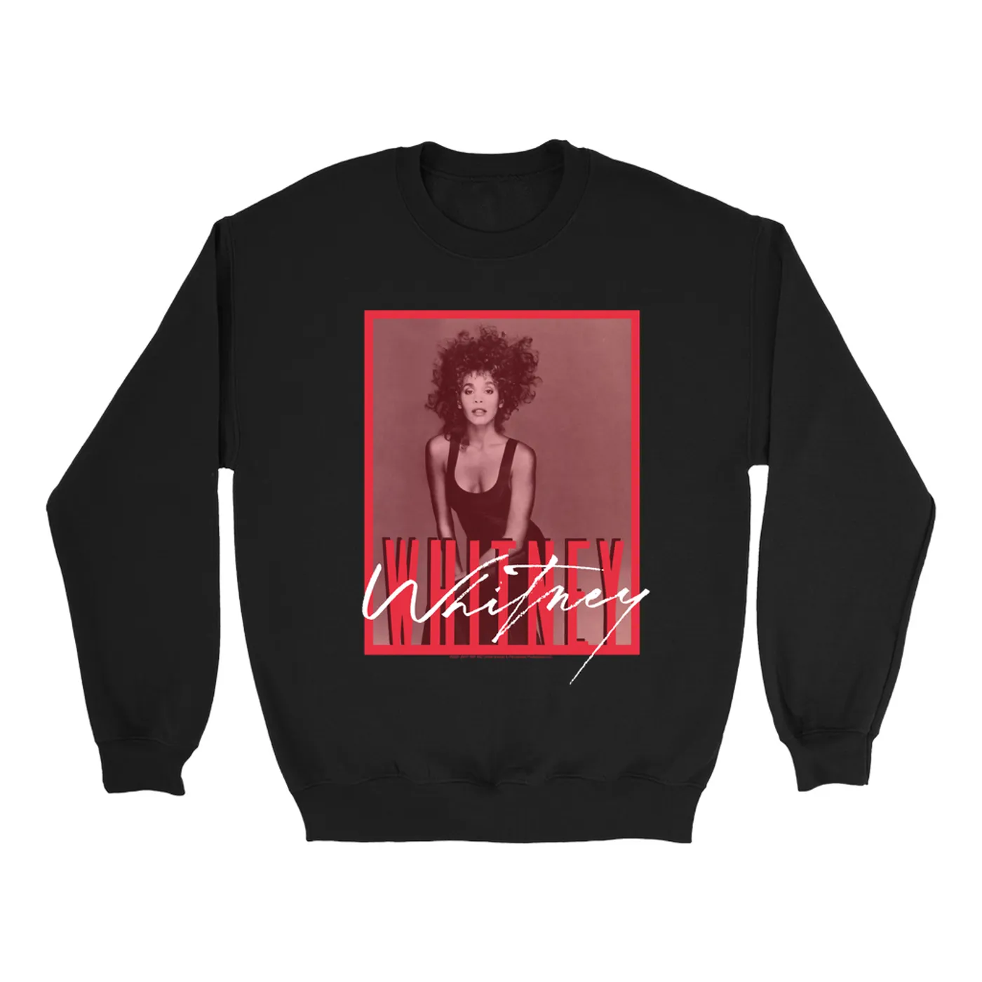 Whitney Houston Sweatshirt | Whitney Red Tone Photo Design Whitney Houston Sweatshirt