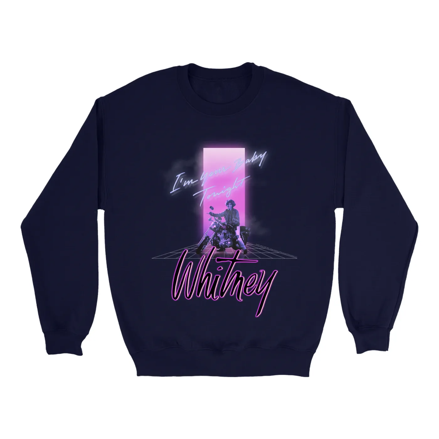 Whitney Houston Sweatshirt | Neon Light I'm Your Baby Tonight Image Whitney Houston Sweatshirt